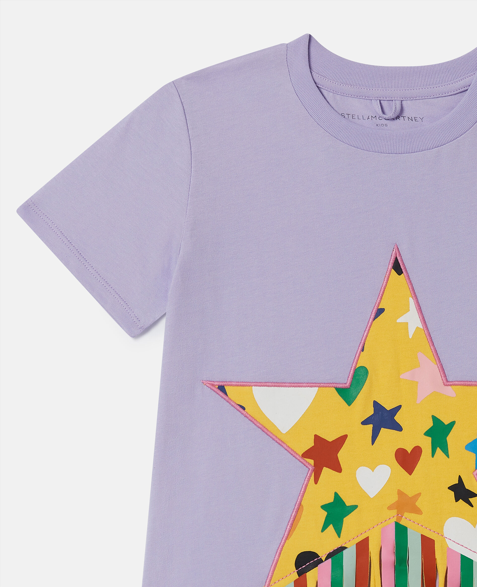 Star Graphic Fringe T-Shirt Dress-Purple-large image number 1