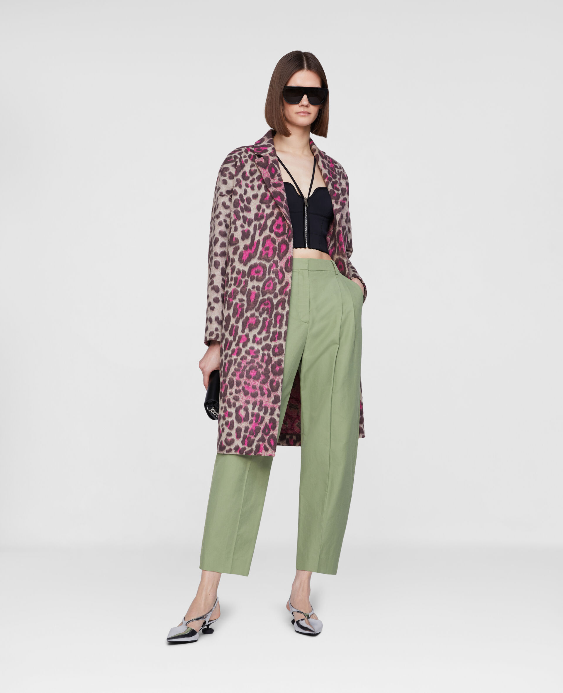 Wool Leopard Coat -Multicoloured-large image number 1