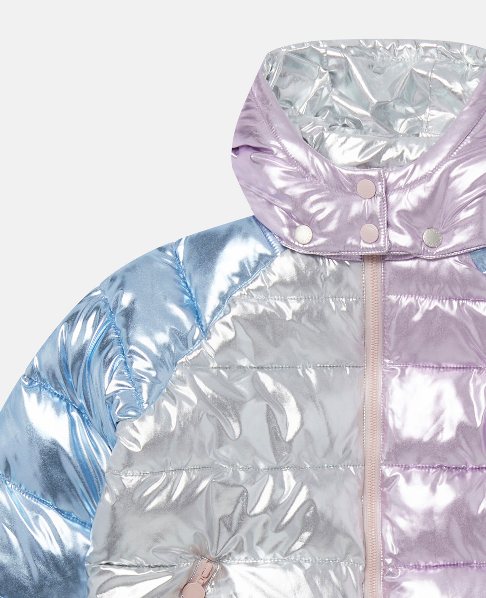 Metallic Puffer Coat-Multicolour-large image number 1