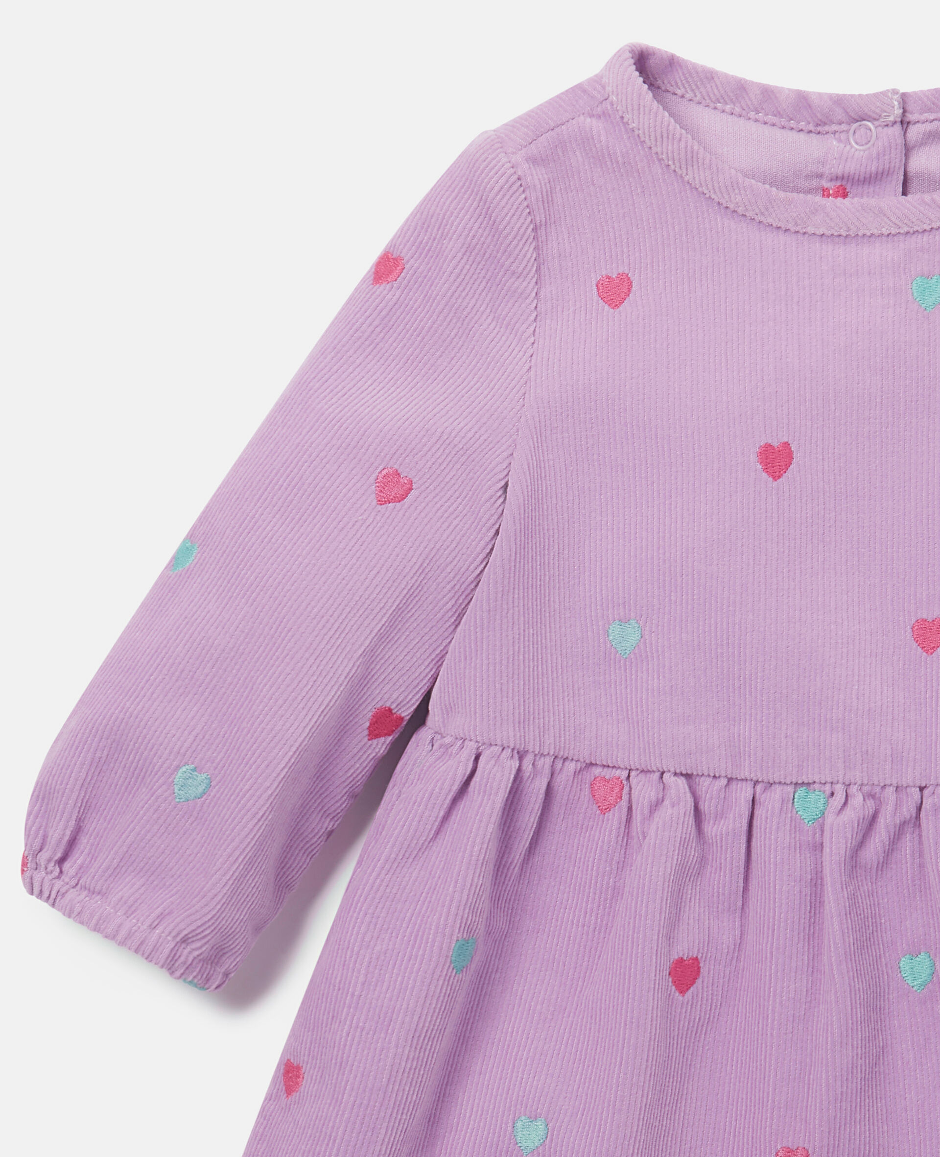 Heart Embroidery Skater Dress-Purple-large image number 1