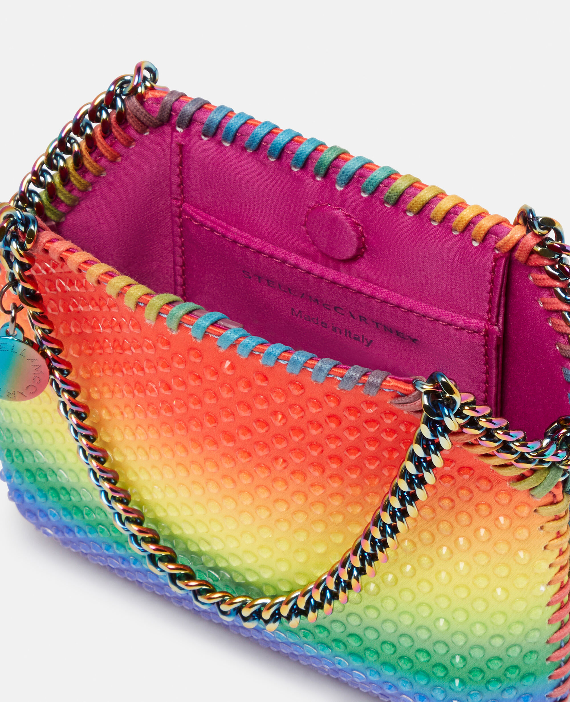 Women Multicolour Falabella Rainbow Crystal D grad Mini Tote Bag