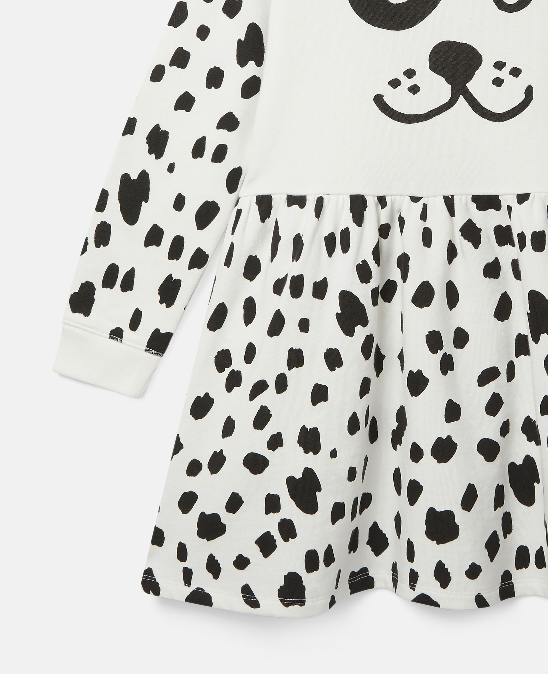 Dalmatian Spots Fleece Dress-White-large image number 1