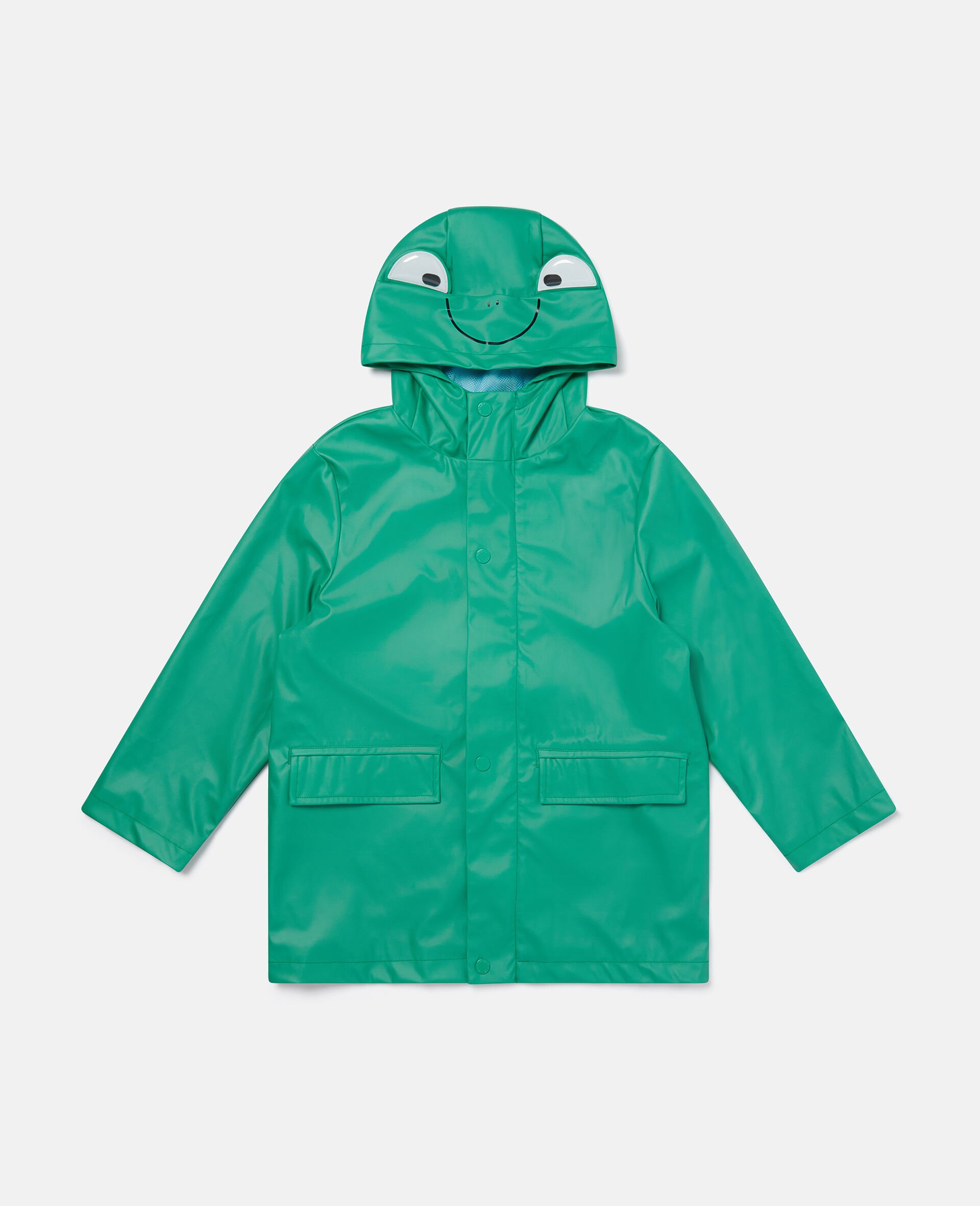 Frog Graphic Hooded Raincoat-Green-medium
