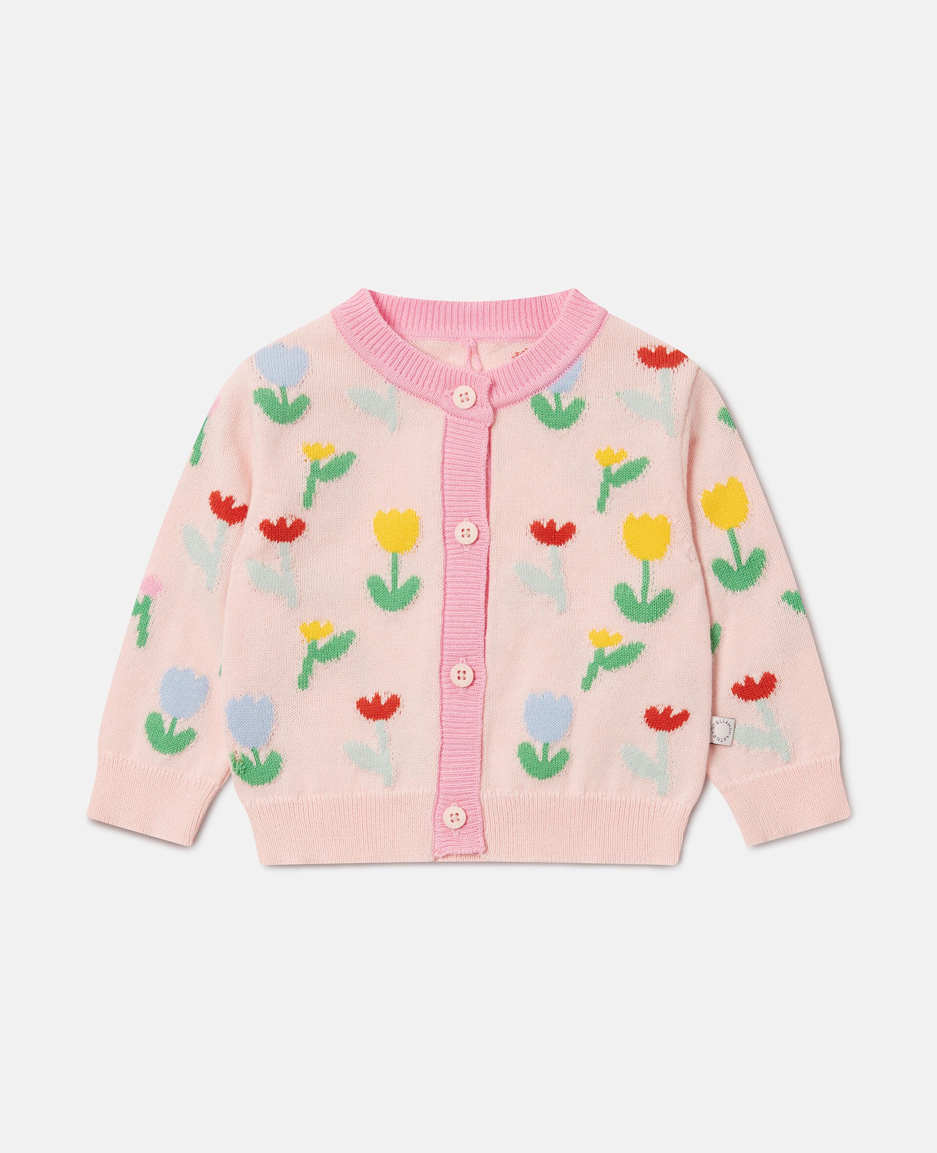 Floral Print Cardigan-Pink-large image number 0