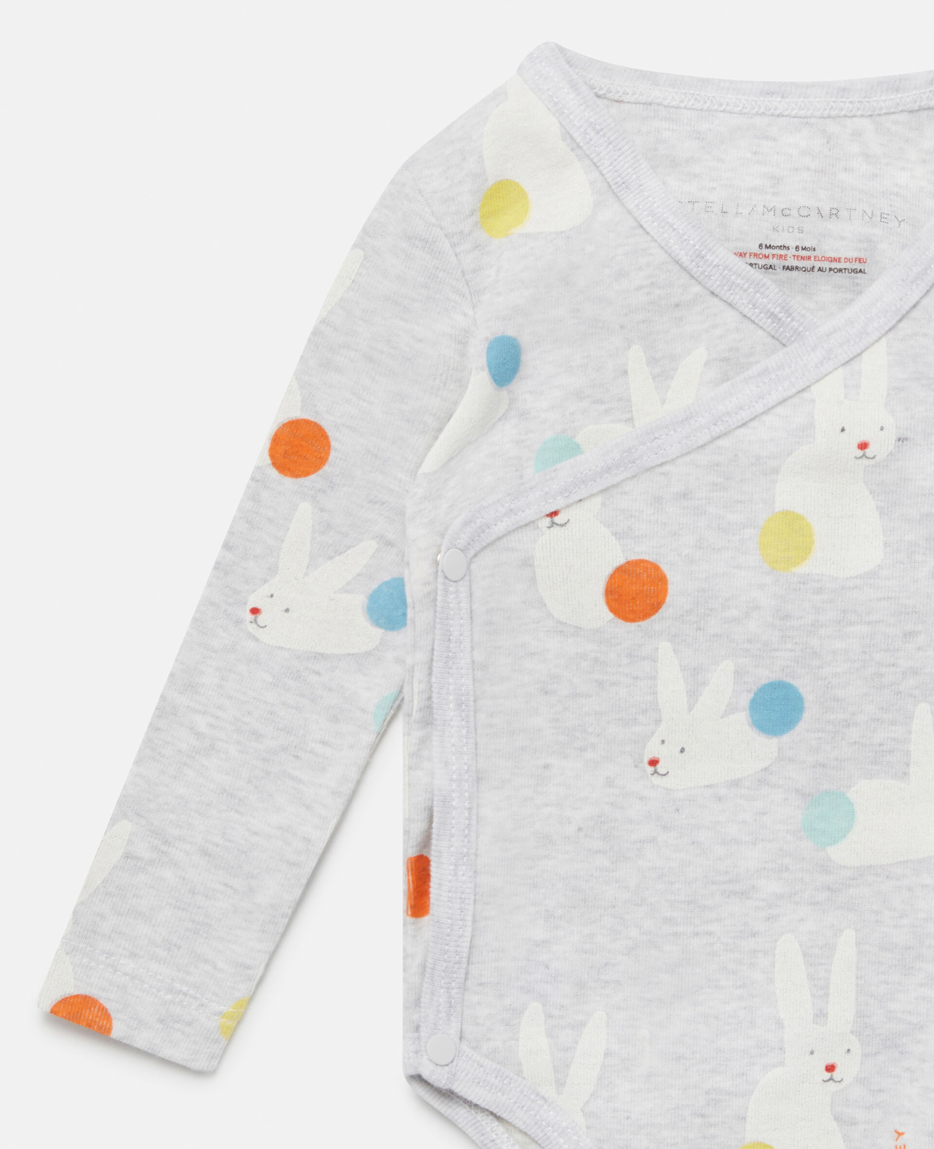Bunny Print Bodysuit Set-Grey-large image number 2