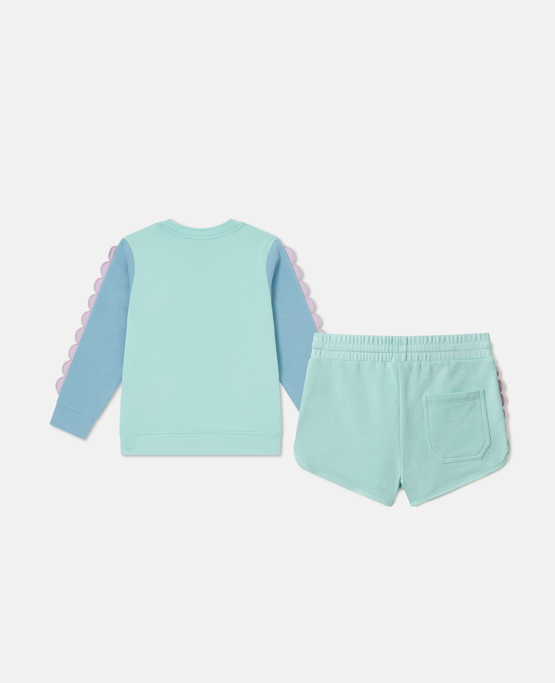 Graphic Sweatshirt And Short Set  -Blue-large image number 2