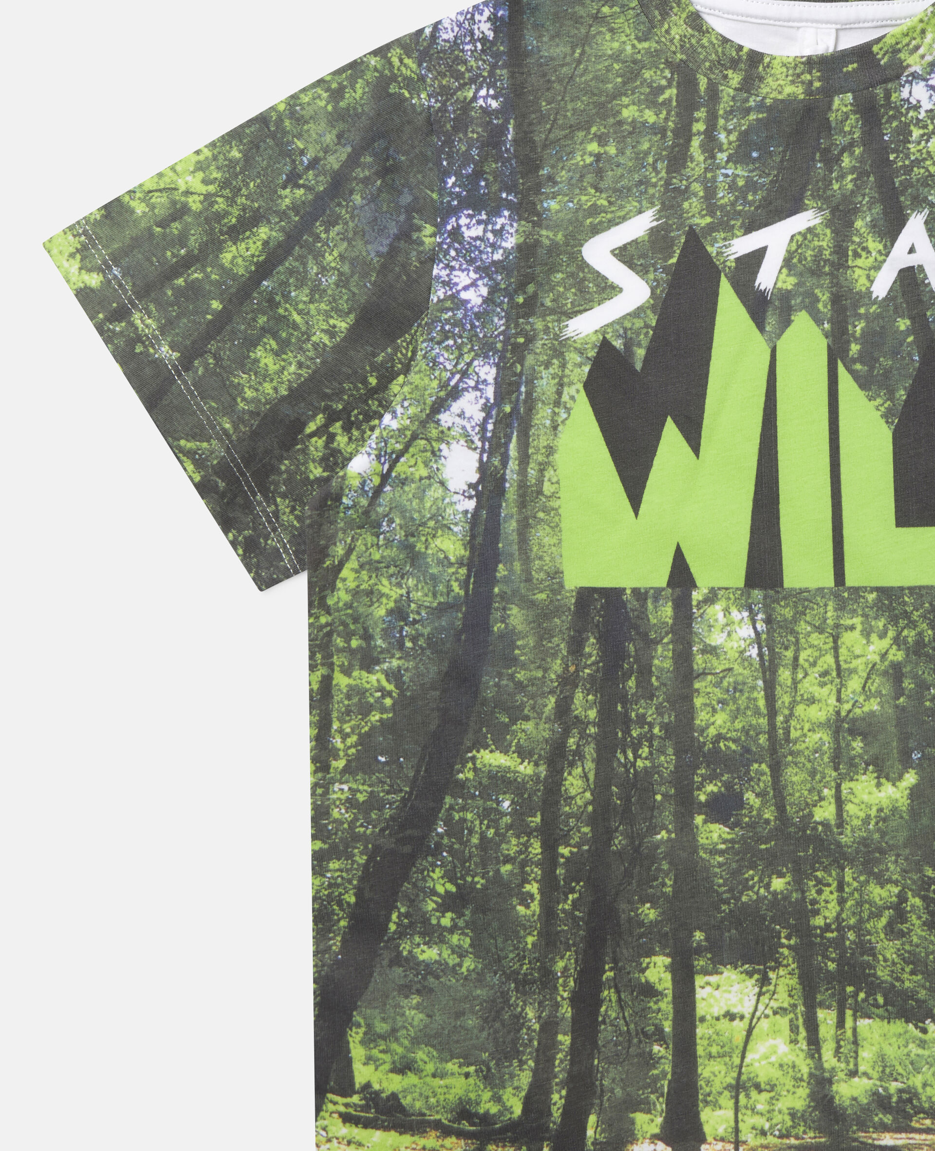 'Stay Wild' Forest Cotton T-shirt-Multicolour-large image number 2