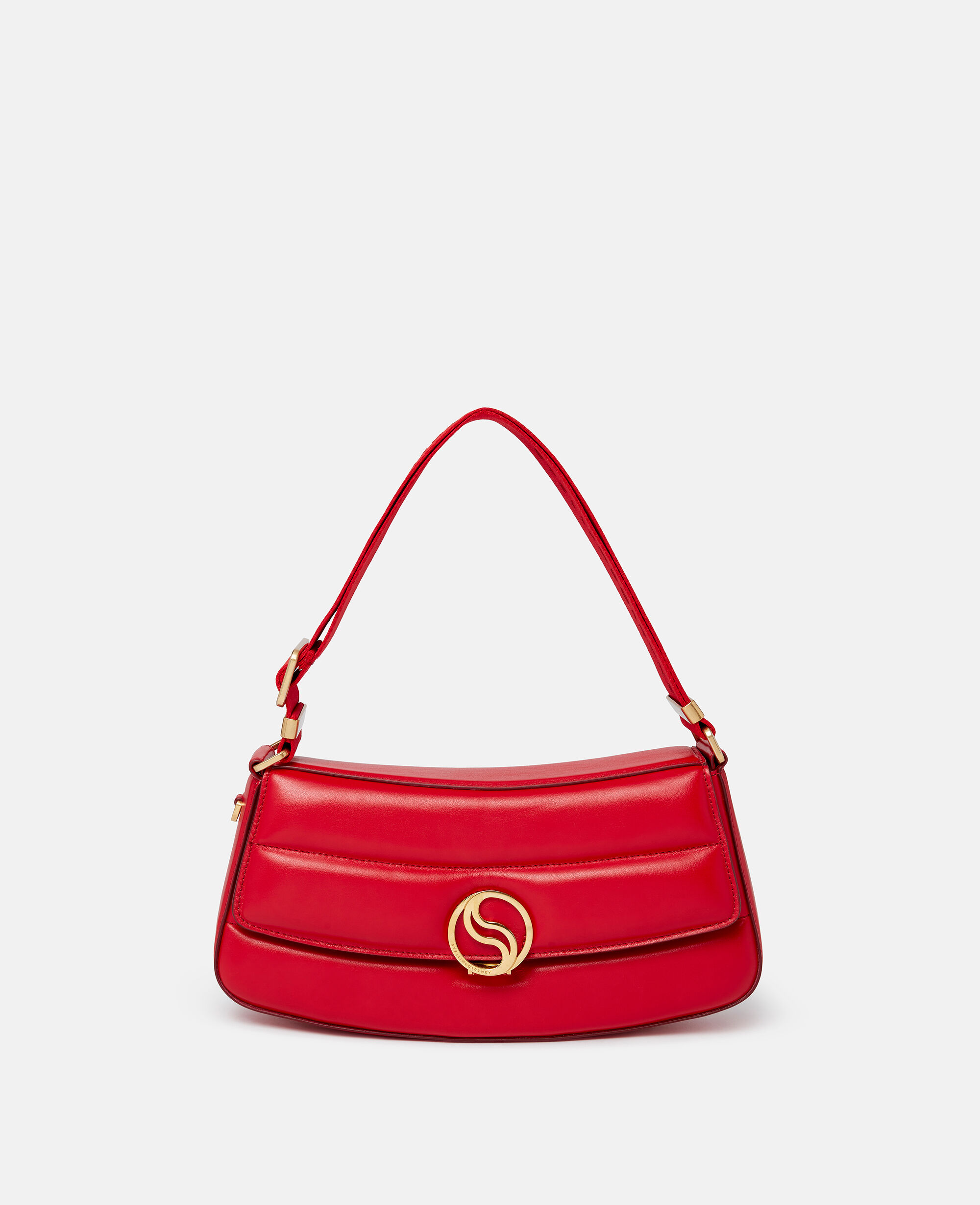 Women Bright Red S Wave Padded Shoulder Bag Stella McCartney ES