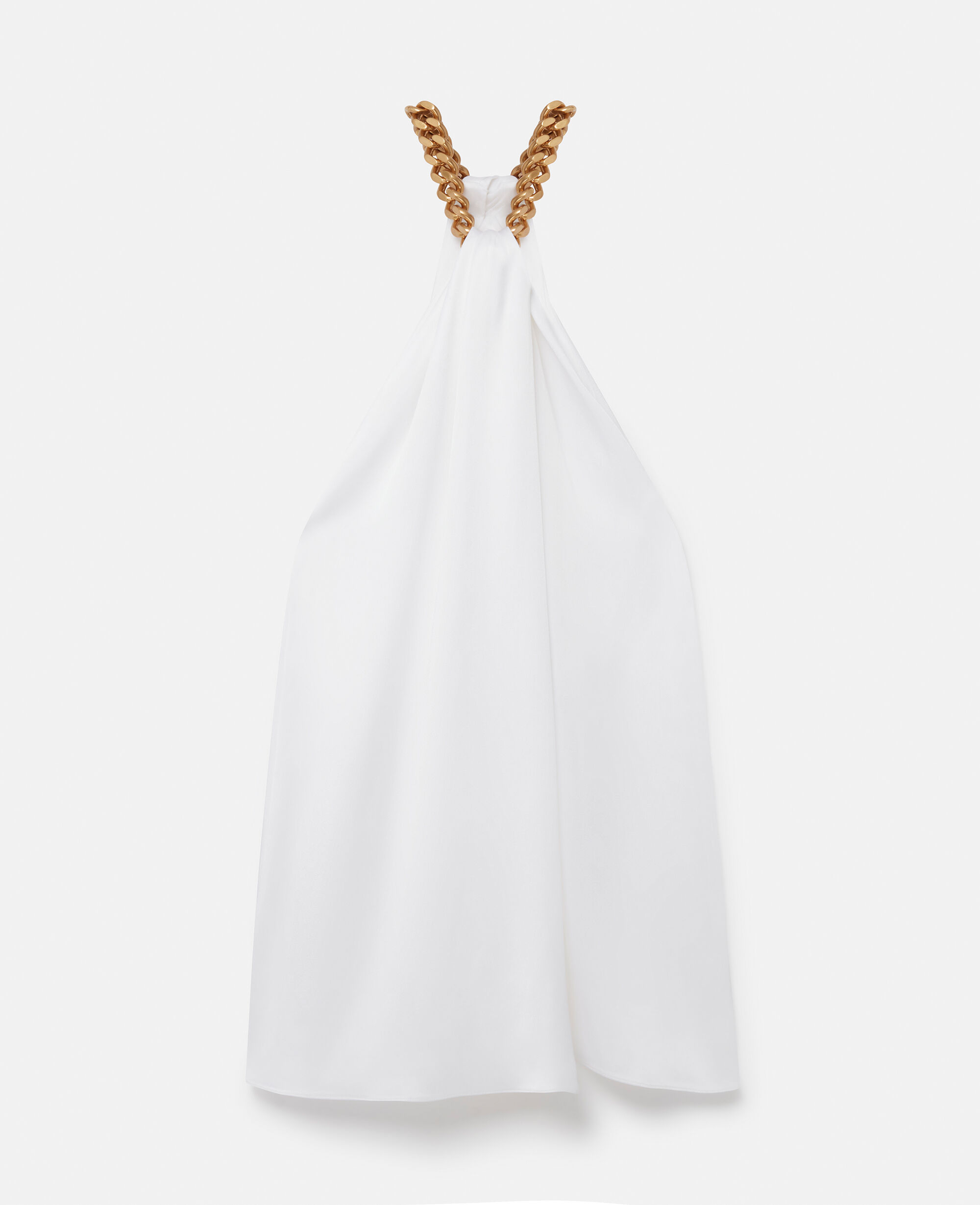 Women Pure white Chain Halterneck Satin Top | Stella