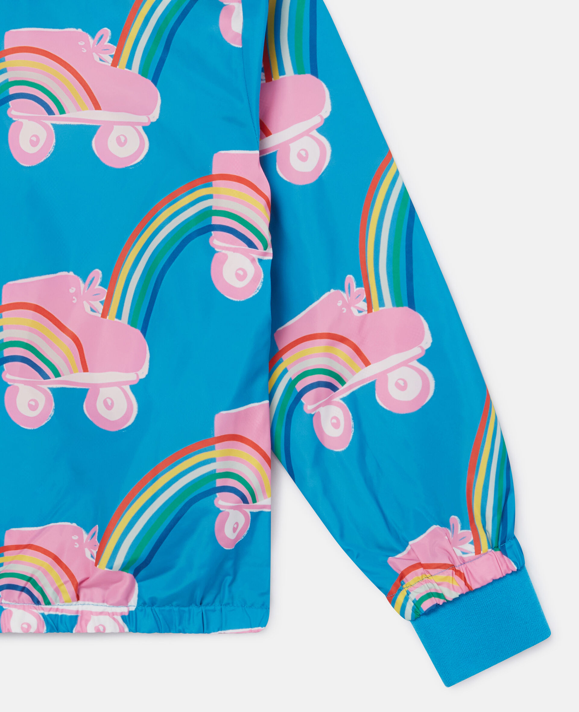Fleecejacke mit Rollerskate-Regenbogen-Print-Blau-large image number 3
