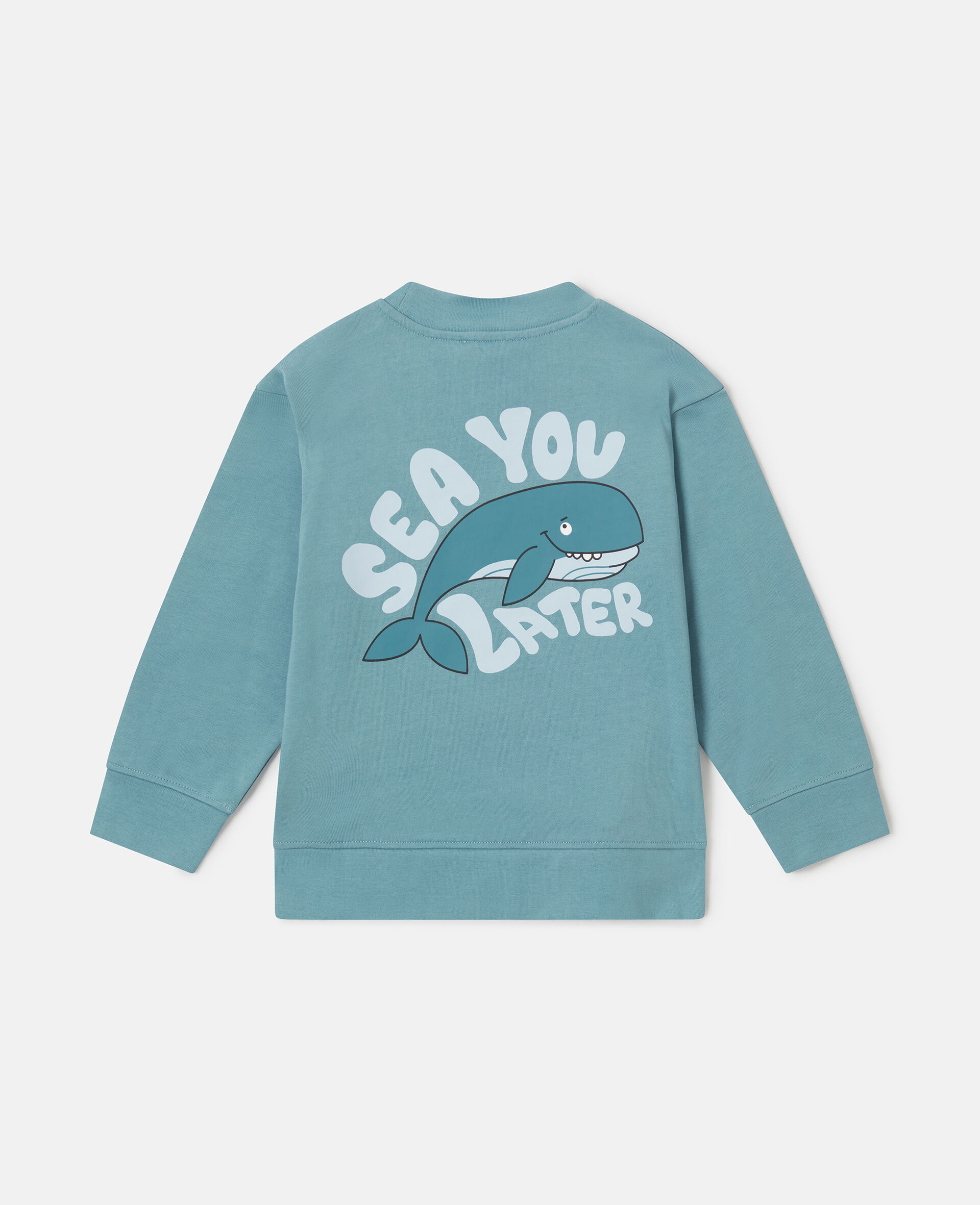 Whale Motif Sweatshirt-Blue-large image number 2