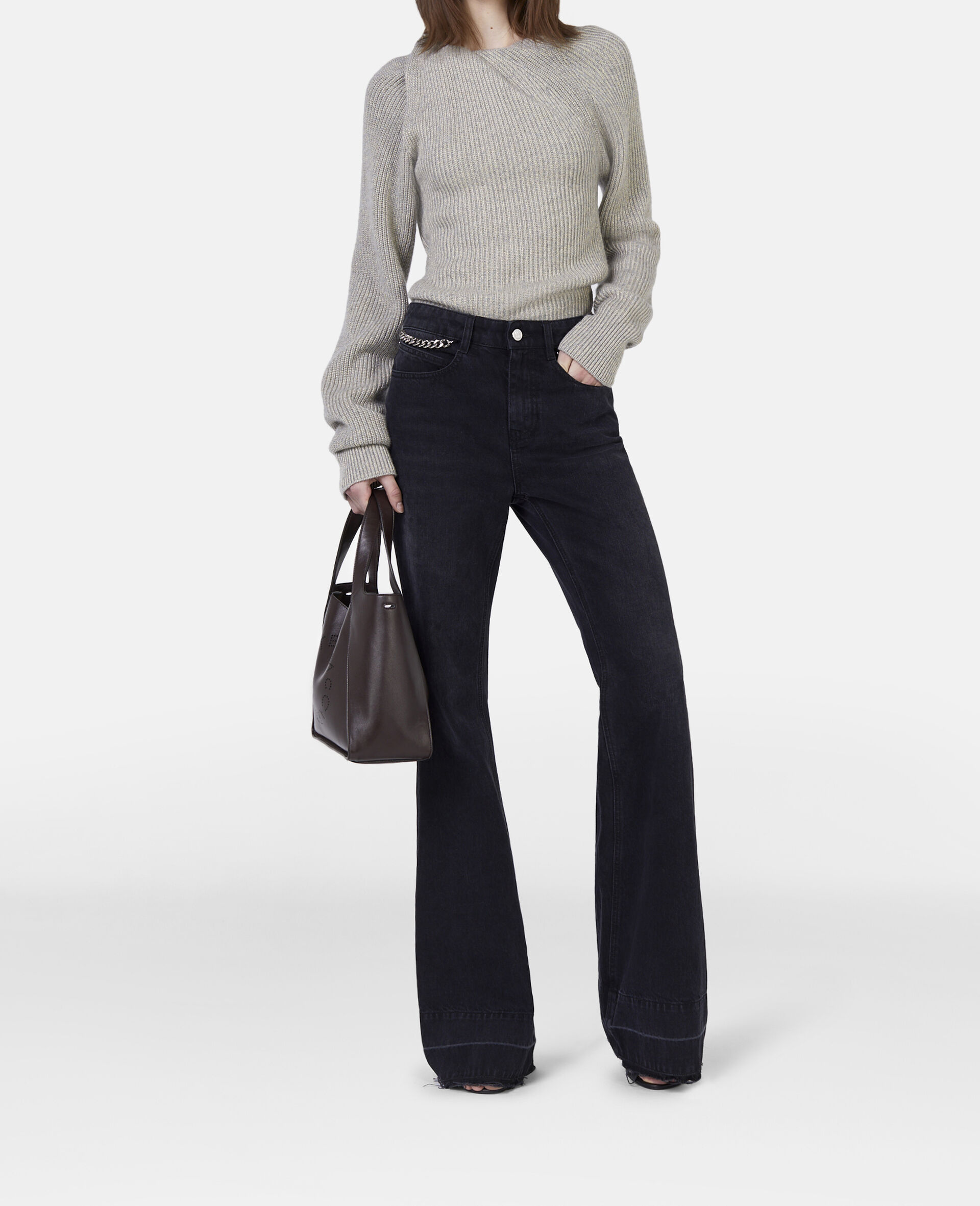 Falabella Flared Leg Jeans-Black-model