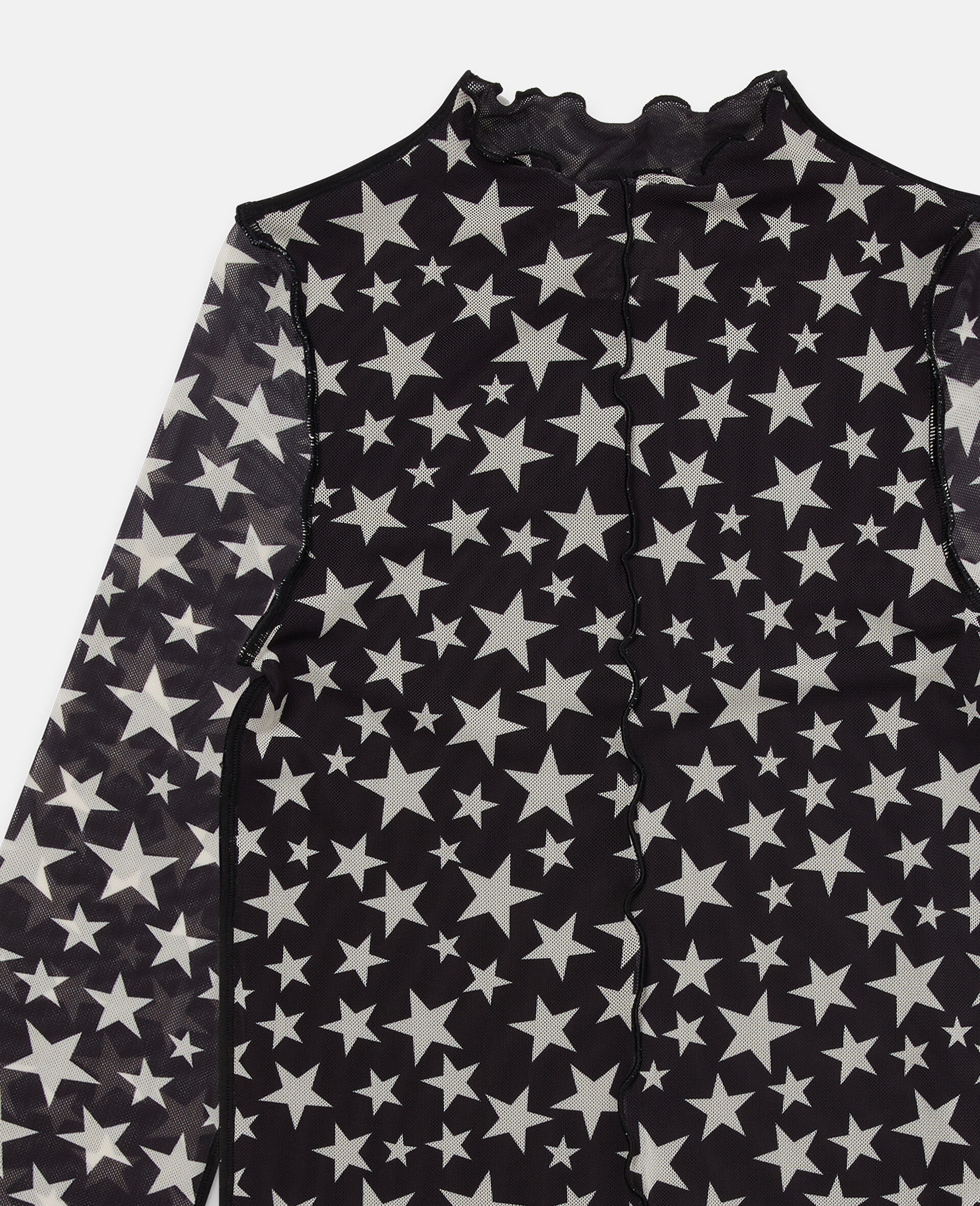 Long Sleeve Star Print Dress-Black-medium