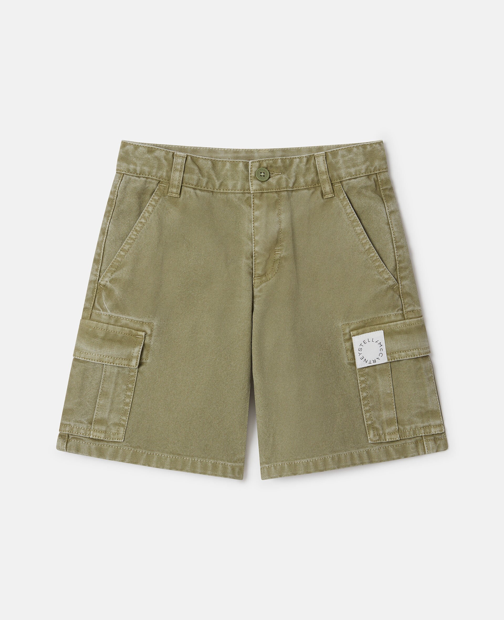 Canvas Cargo Shorts-Green-medium