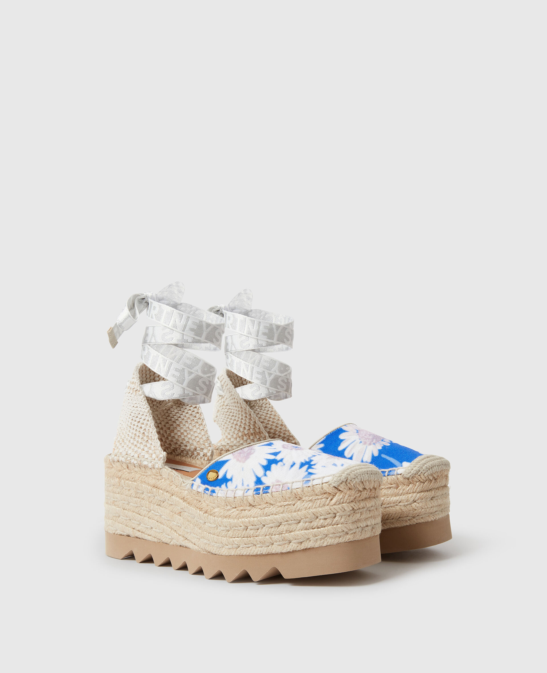 Gaia  Daisy Print  Espadrilles-Blue-medium