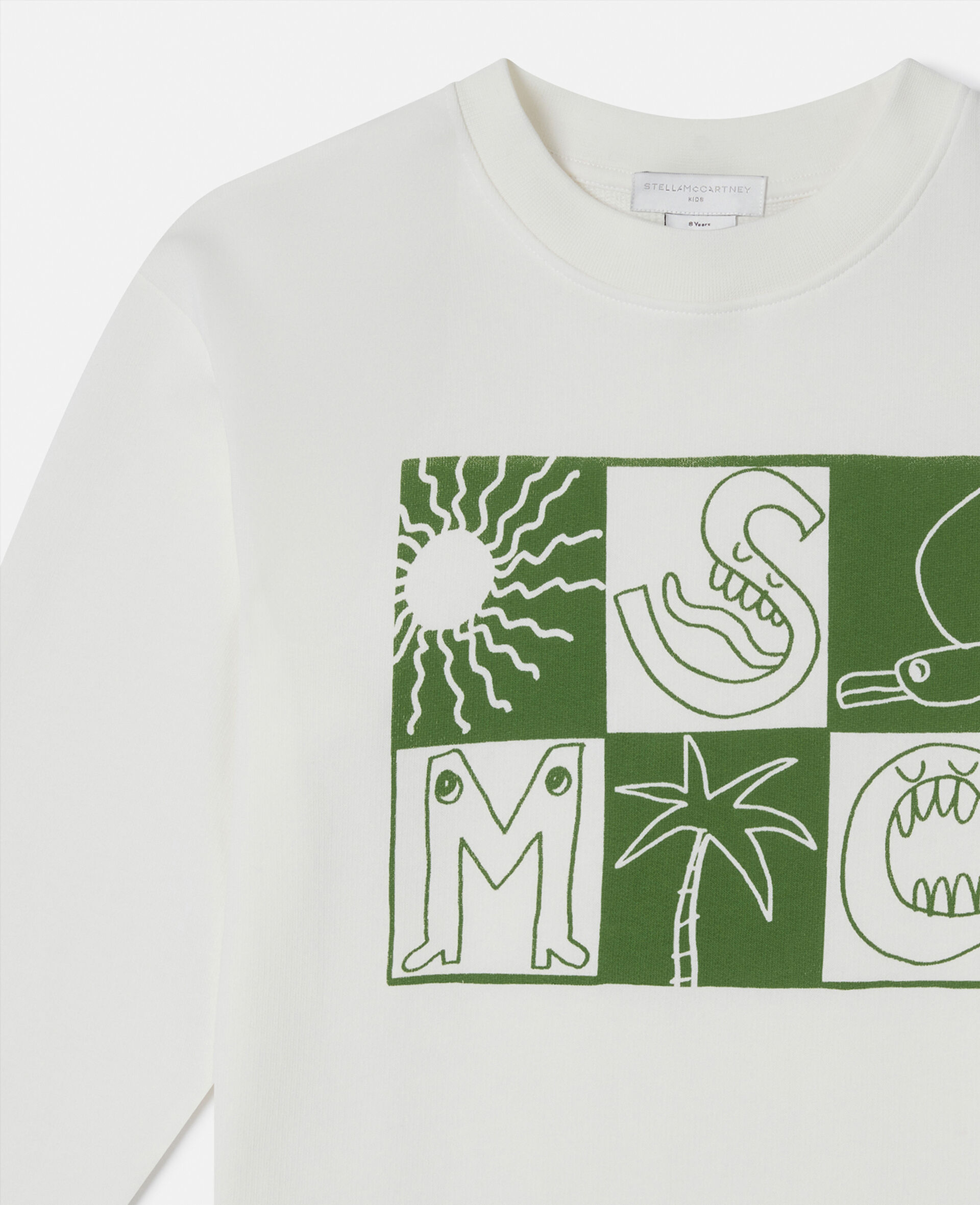 品牌文字格纹长袖衬衫-Cream-large image number 1