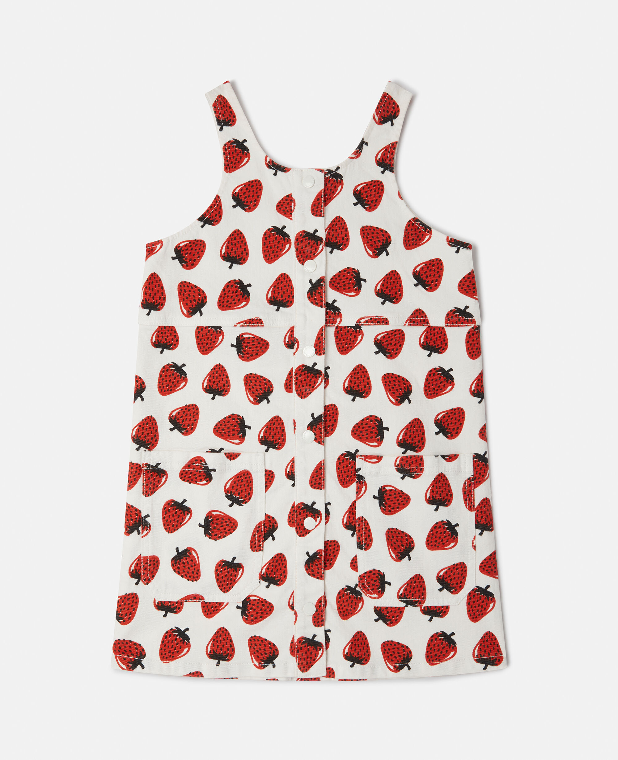 STELLA McCARTNEY KIDS ノースリーブワンピース 110 Kids クリーム/レッド ストロベリープリント ノースリーブ