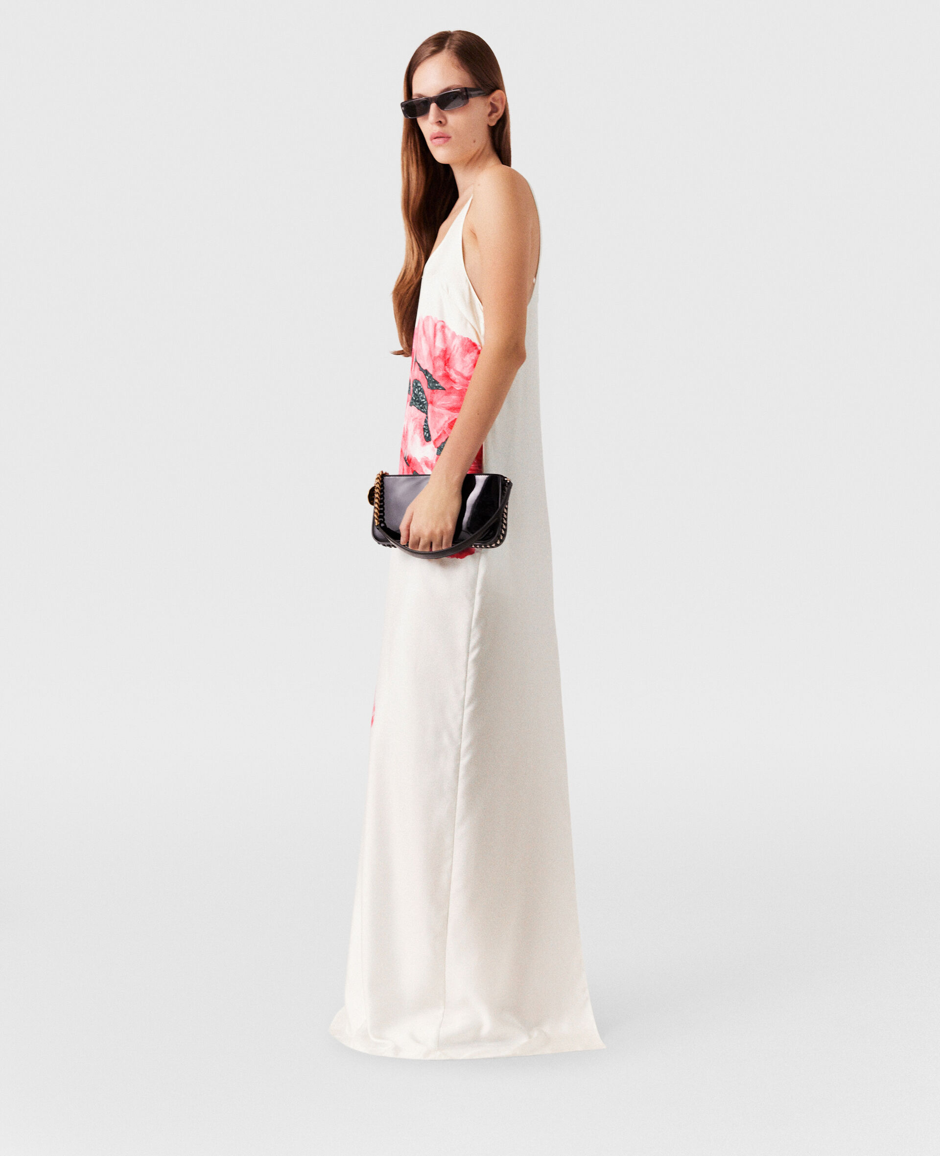 Poppy Print Maxi Dress-White-large image number 2