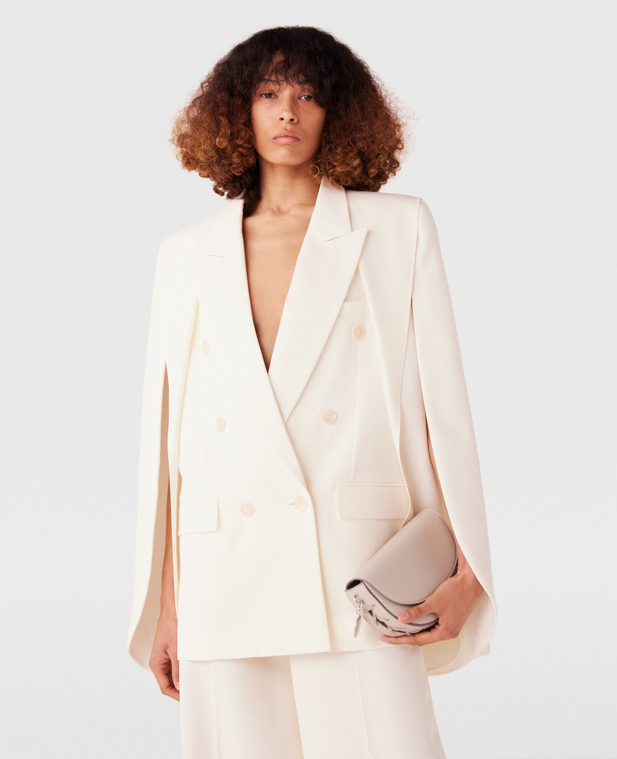 White cape sleeve blazer hot sale