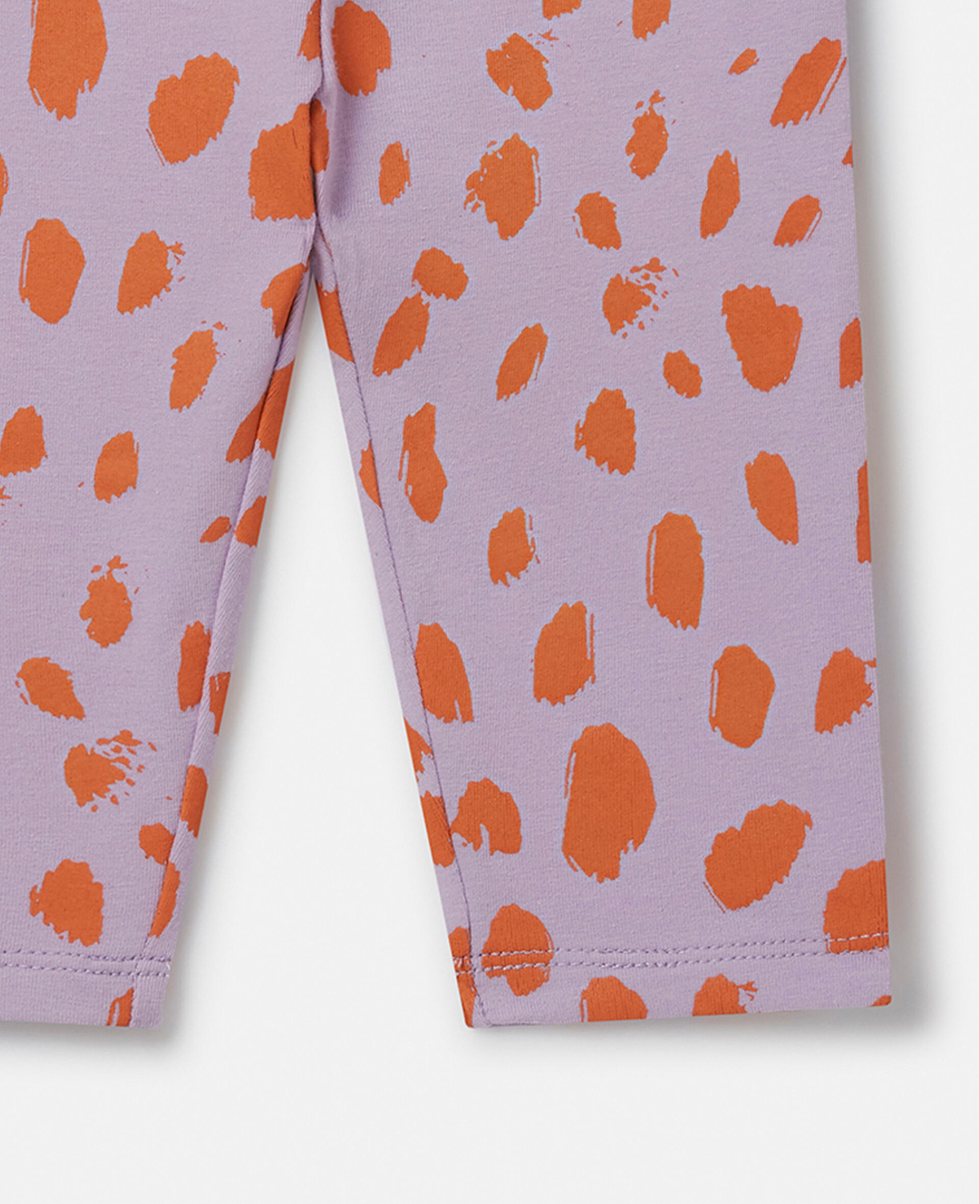 Neon Leopard Print Leggings-Red-large image number 1