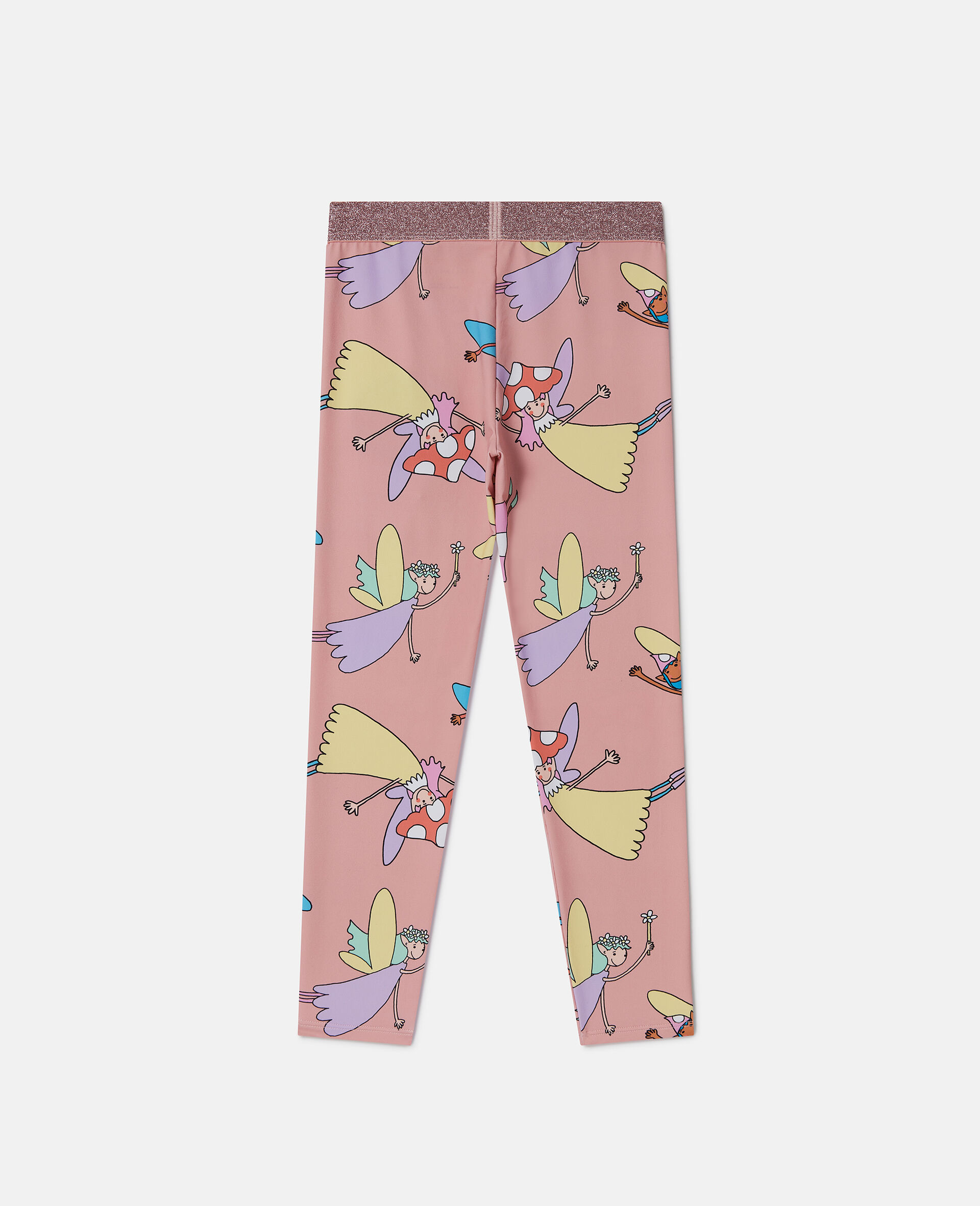 Fairies Print Elasticated Leggings-Pink-large Fairies Print Elasticated Leggings-Pink-large image number 2