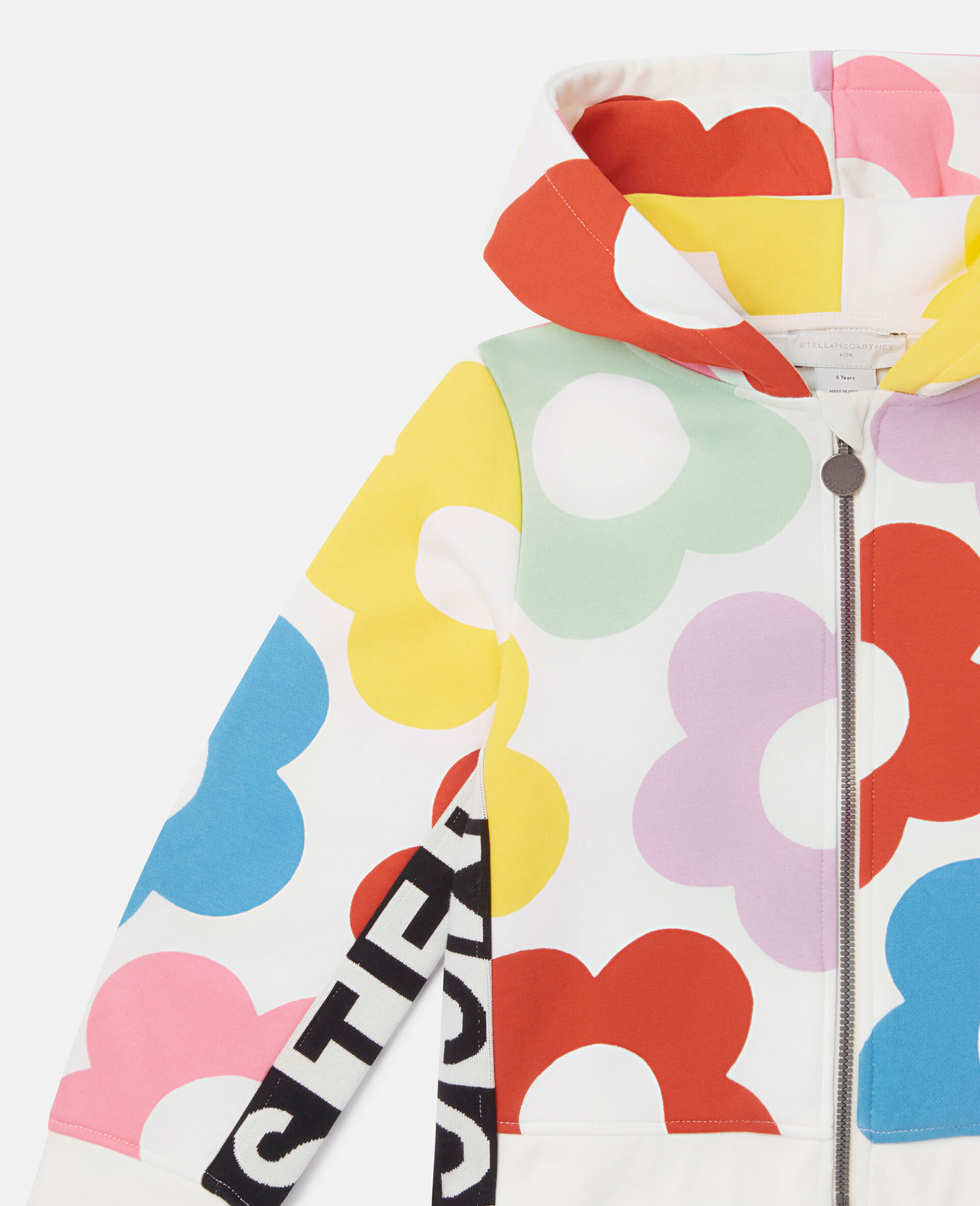 Floral Pattern Hooded Sweatshirt-Multicolour-large Floral Pattern Hooded Sweatshirt-Multicolour-large image number 1