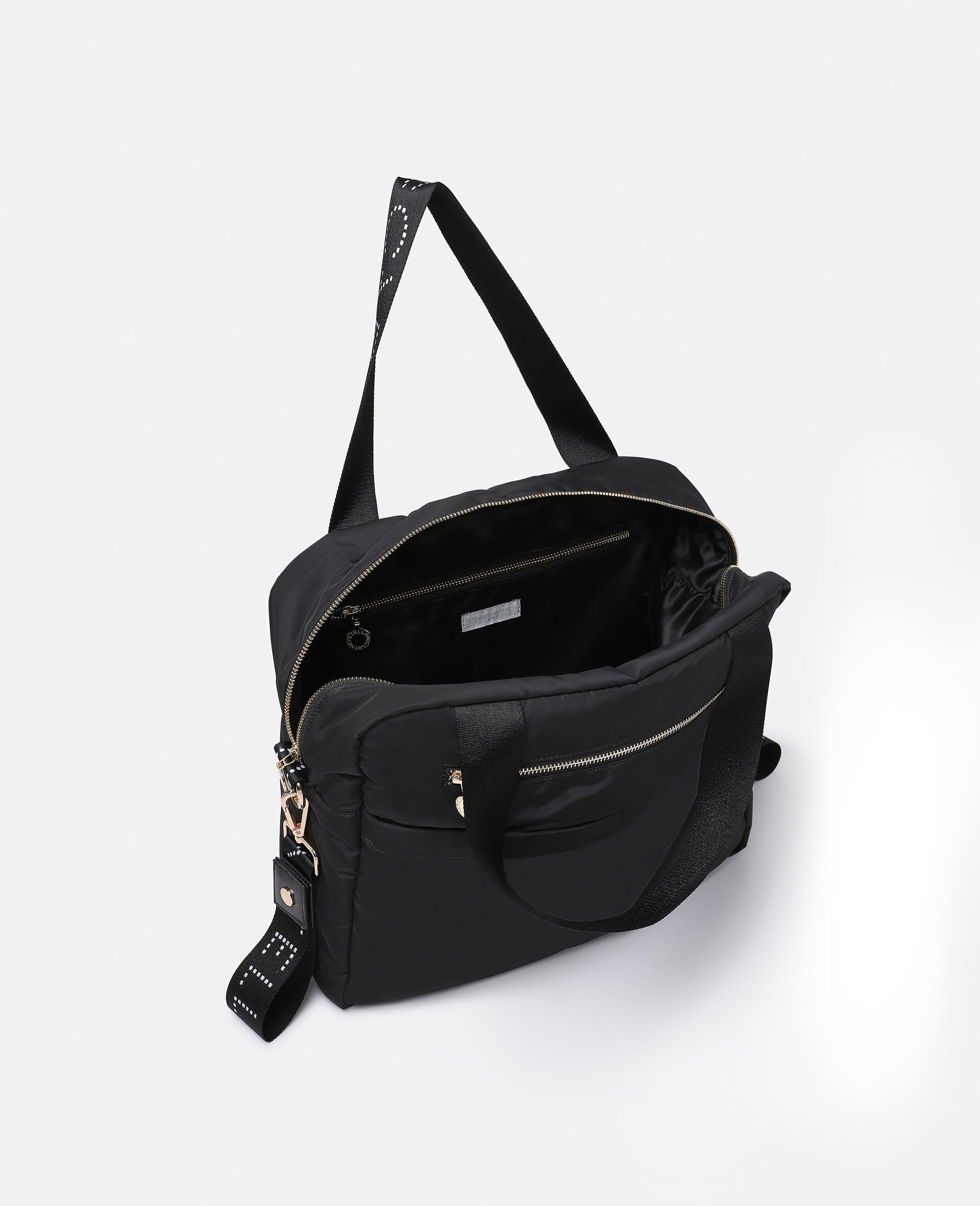 Sac cabas a langer avec bande logo-Noir-large image number 3