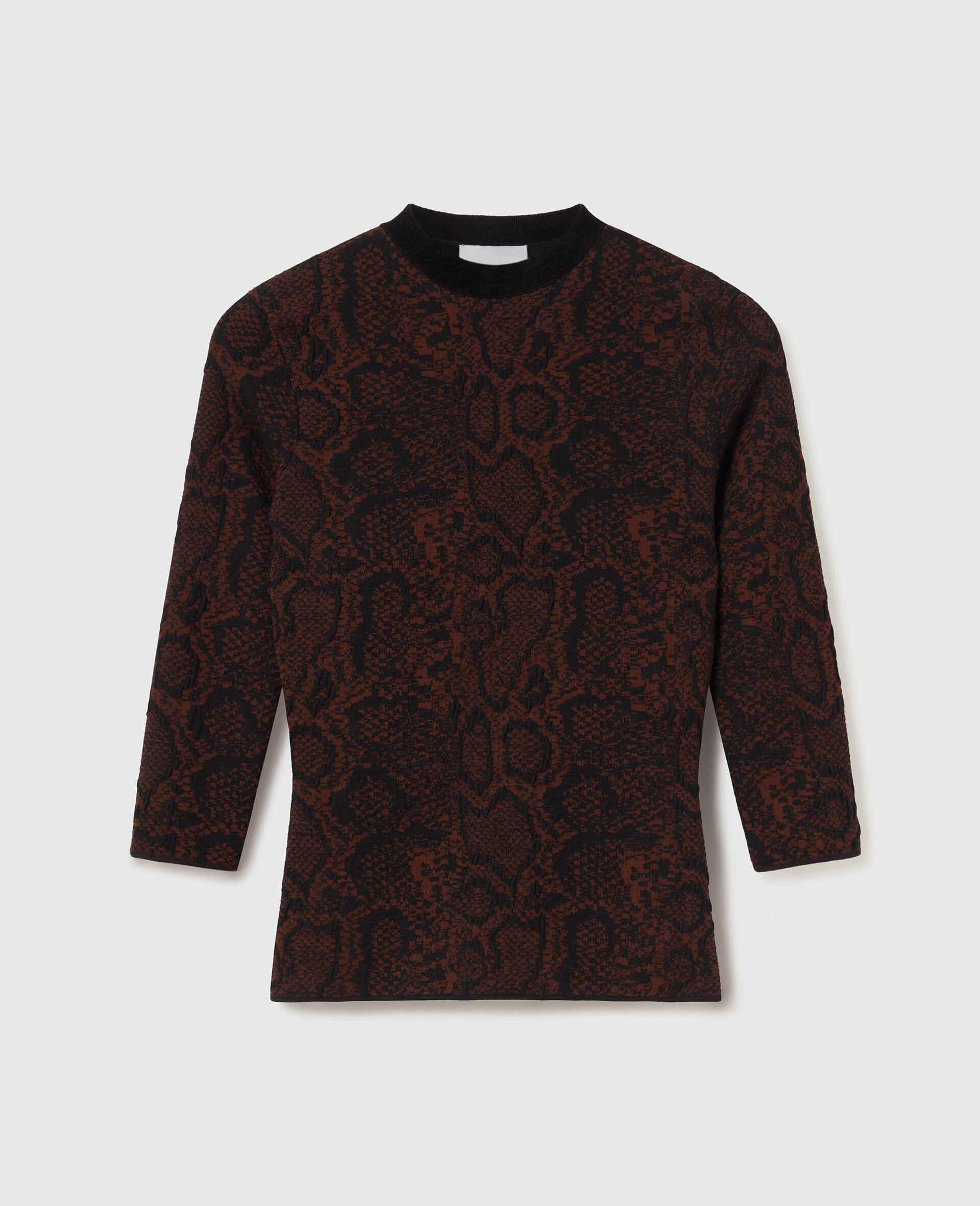 Snake Print Long-Sleeve Sweater-Black-medium