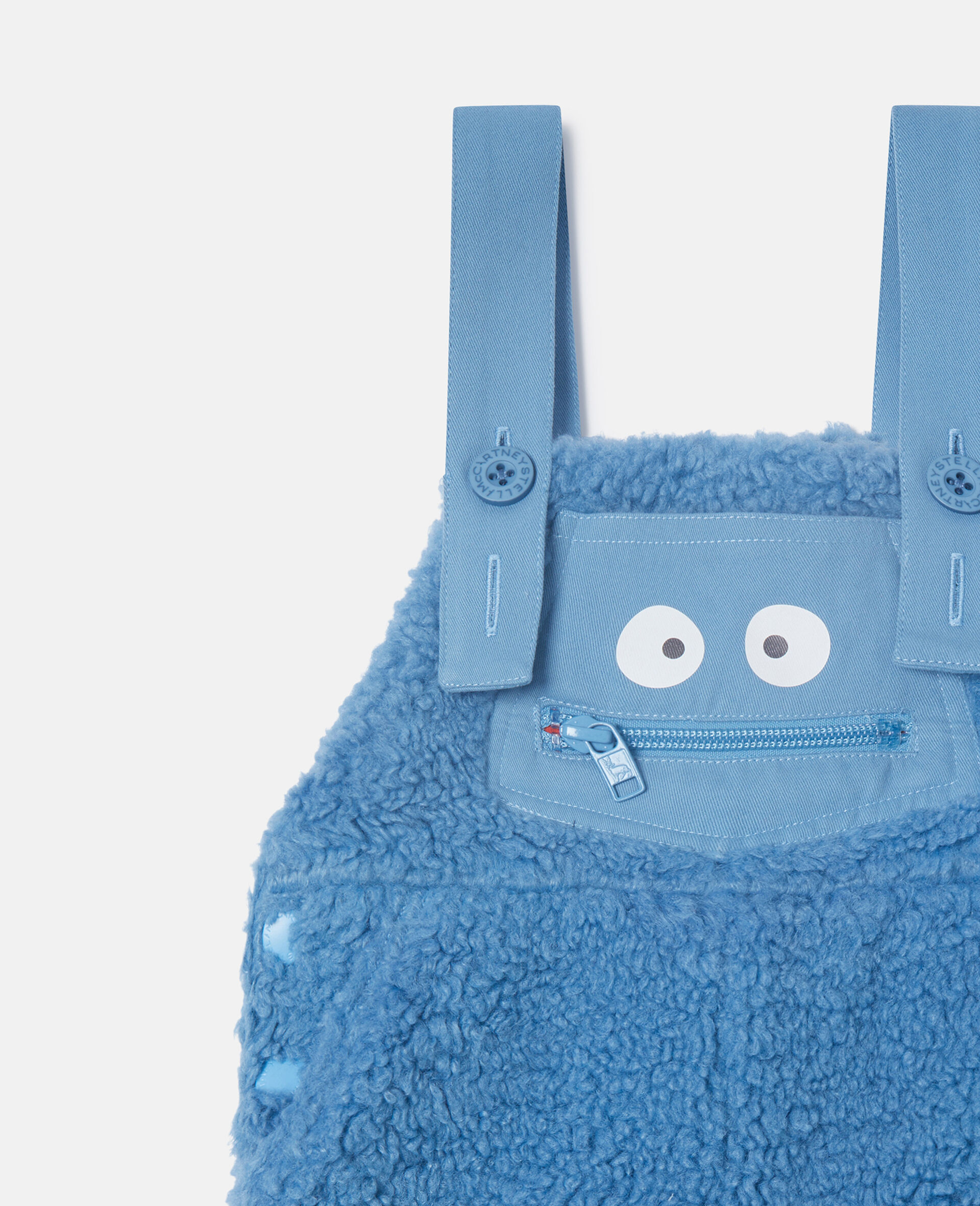 Monster Embroidered Dungarees-Blue-large image number 1