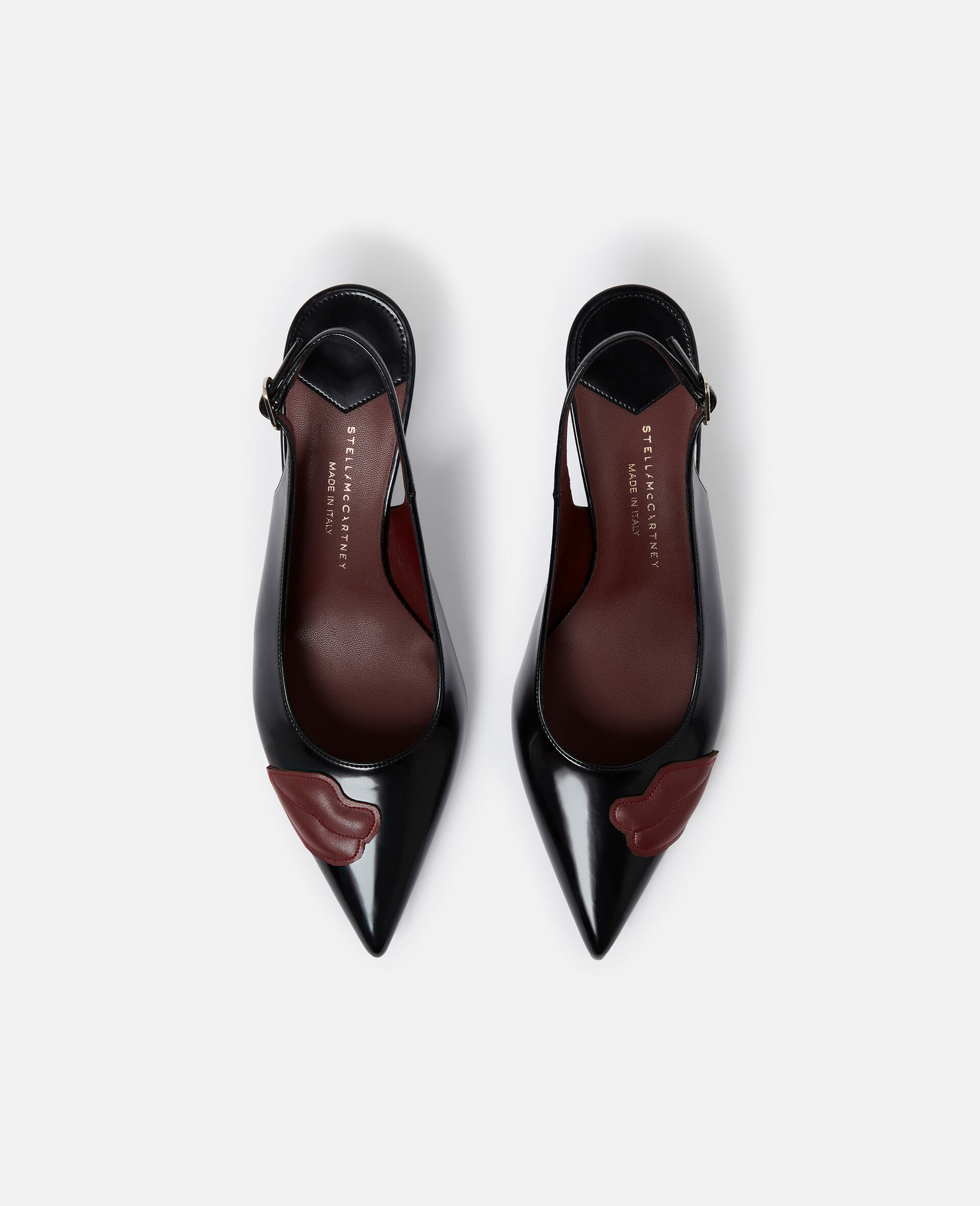 Elsa Lip Appliqué Kitten Heels-Black-large image number 3