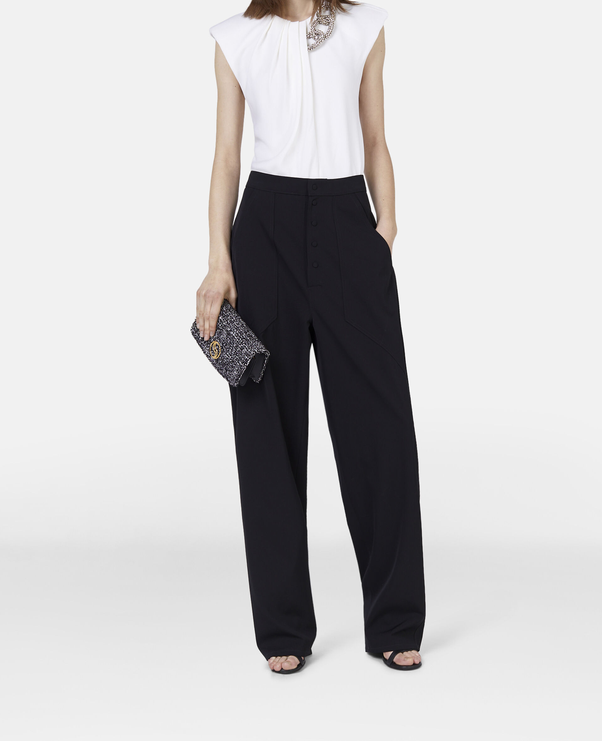 Falabella Crystal Chain Sleeveless Top-White-model