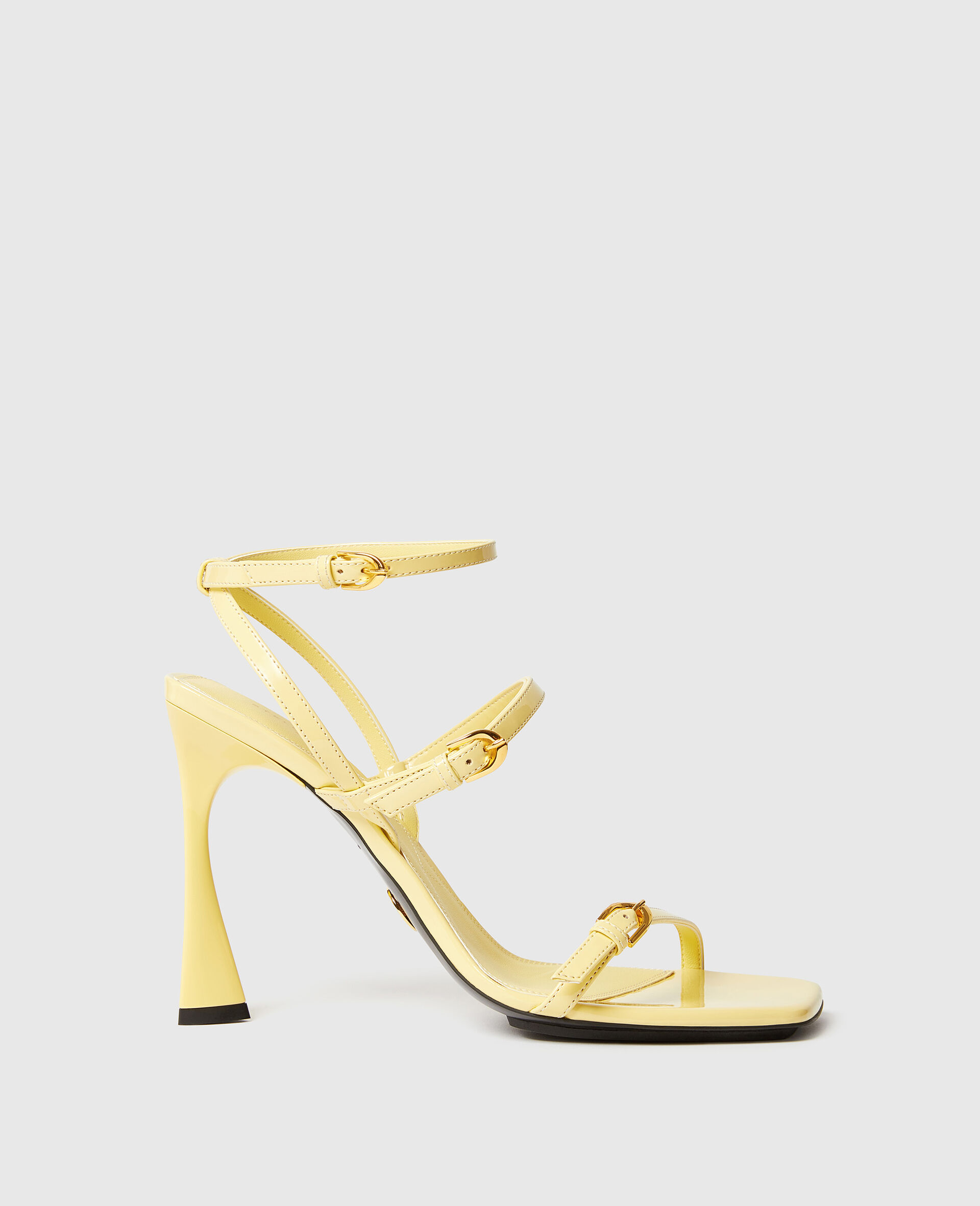 Elsa Patent Heeled Sandals-Yellow-medium