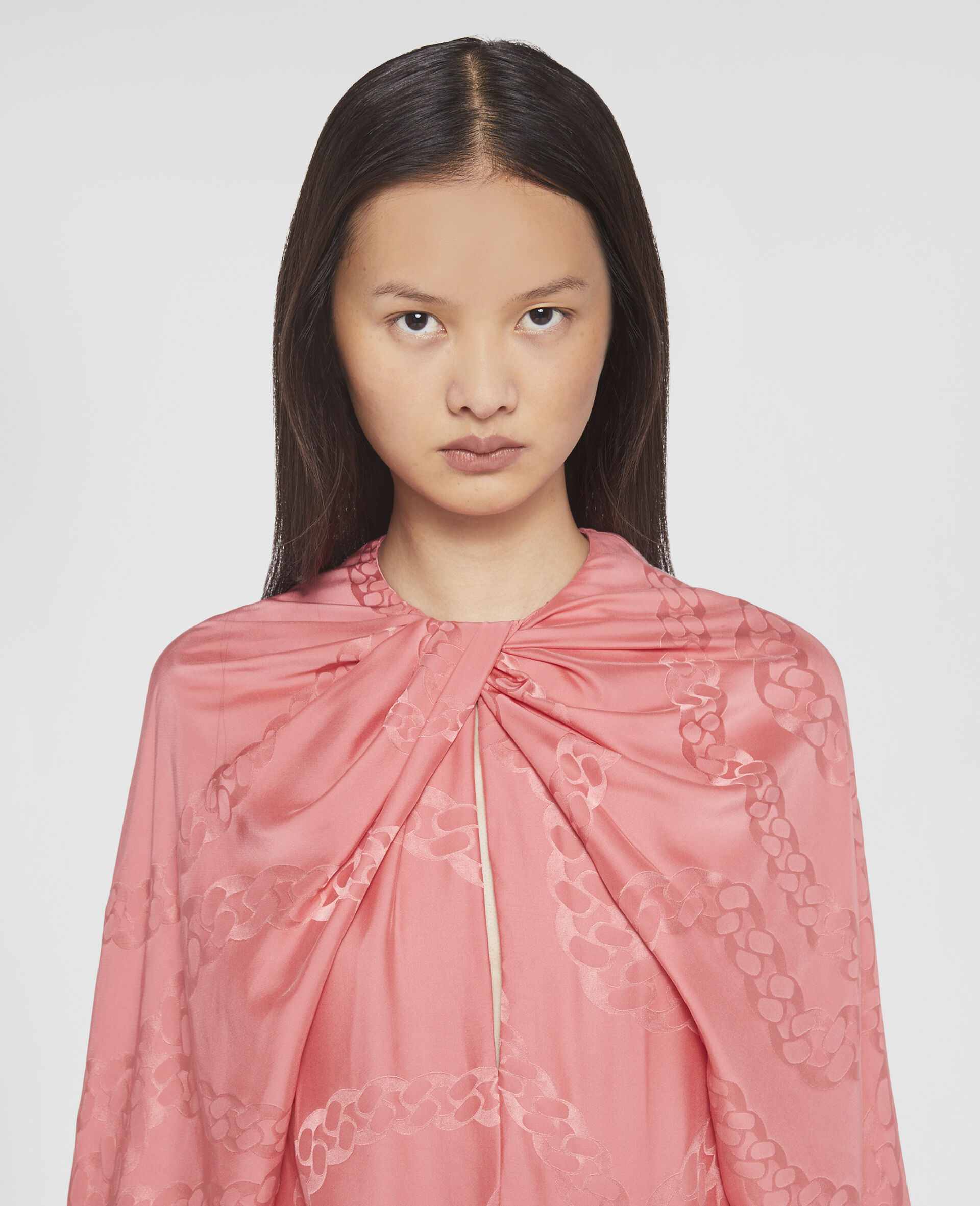 Falabella Chain Silk Jacquard Top-Pink-large image number 3