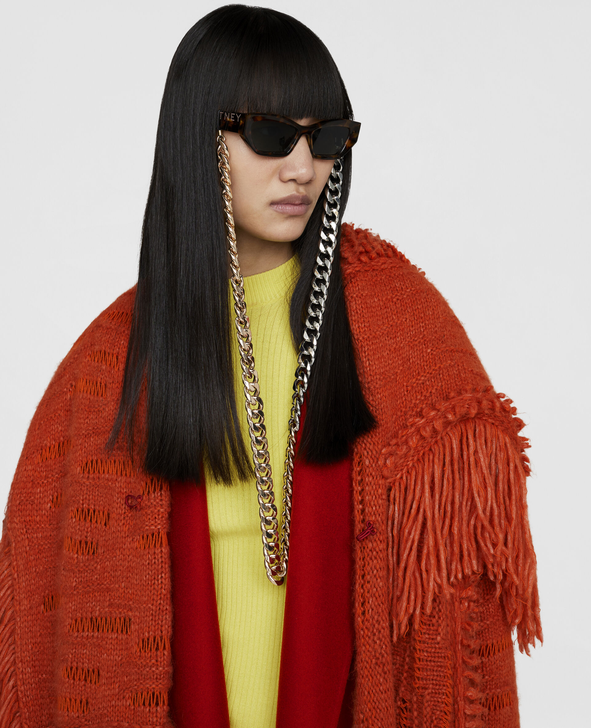 Cat-Eye-Sonnenbrille mit Logo-Schwarz-large image number 1