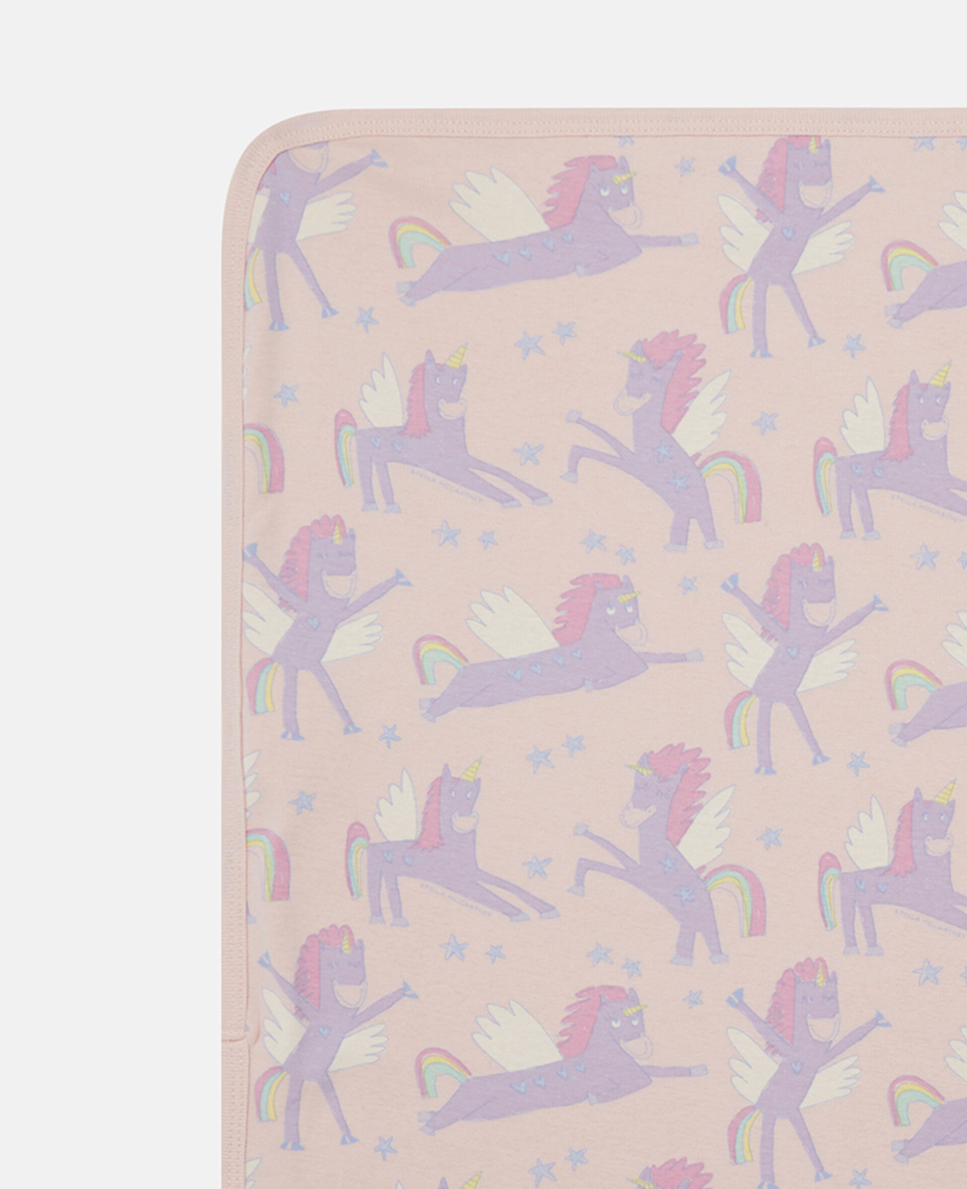 Rainbow Unicorn Print Reversible Blanket-Purple-large image number 1