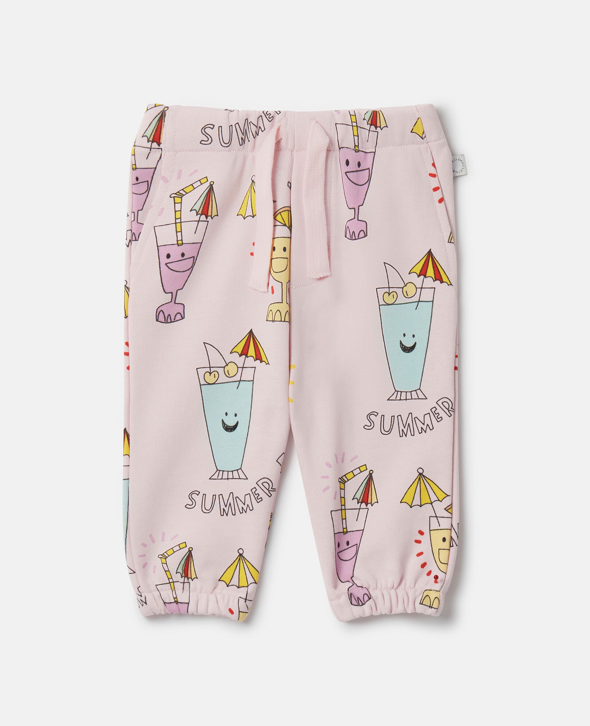 Summer Cocktail Print Joggers-Pink-model