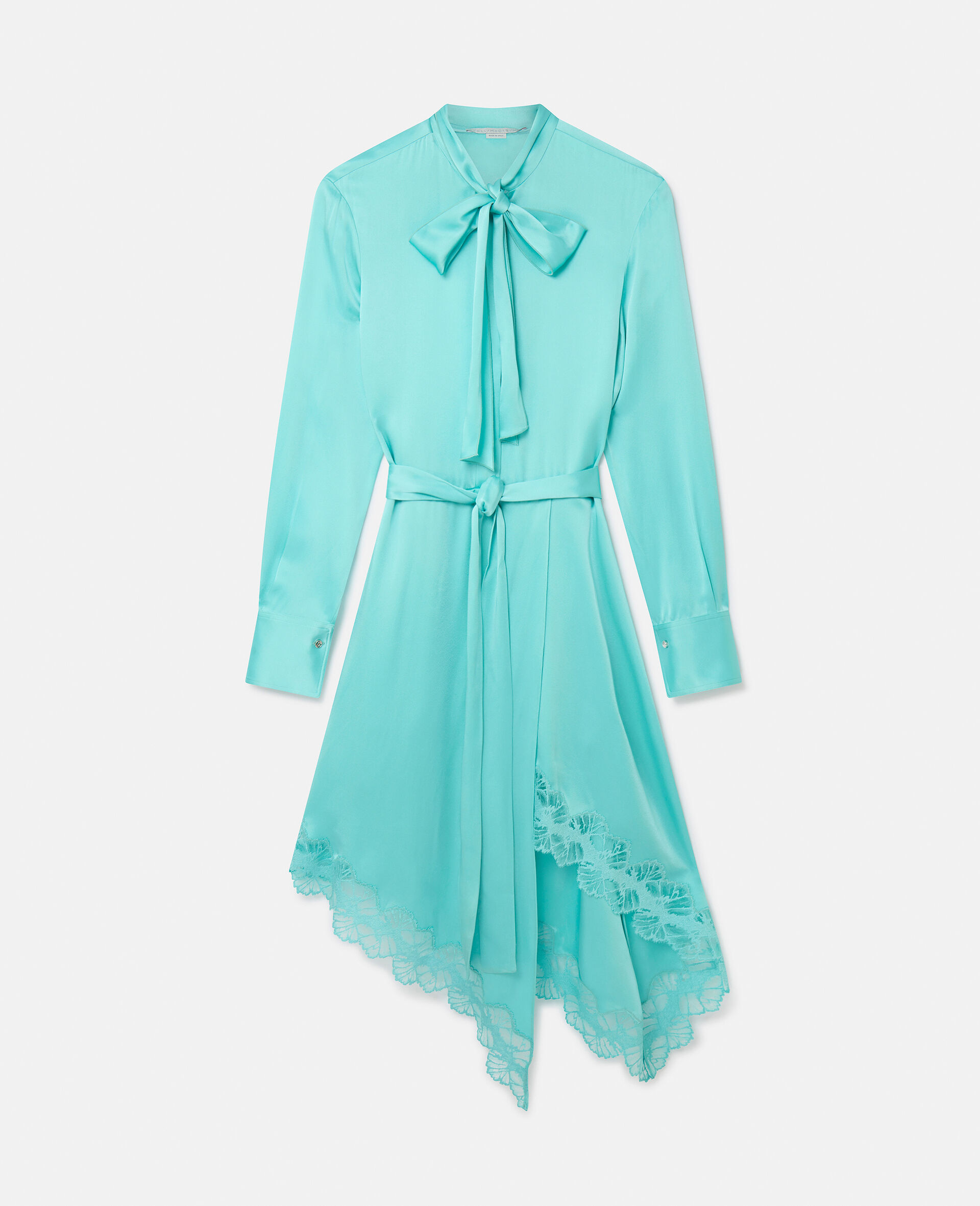 Double Satin Lace Dress-Blue-large image number 2