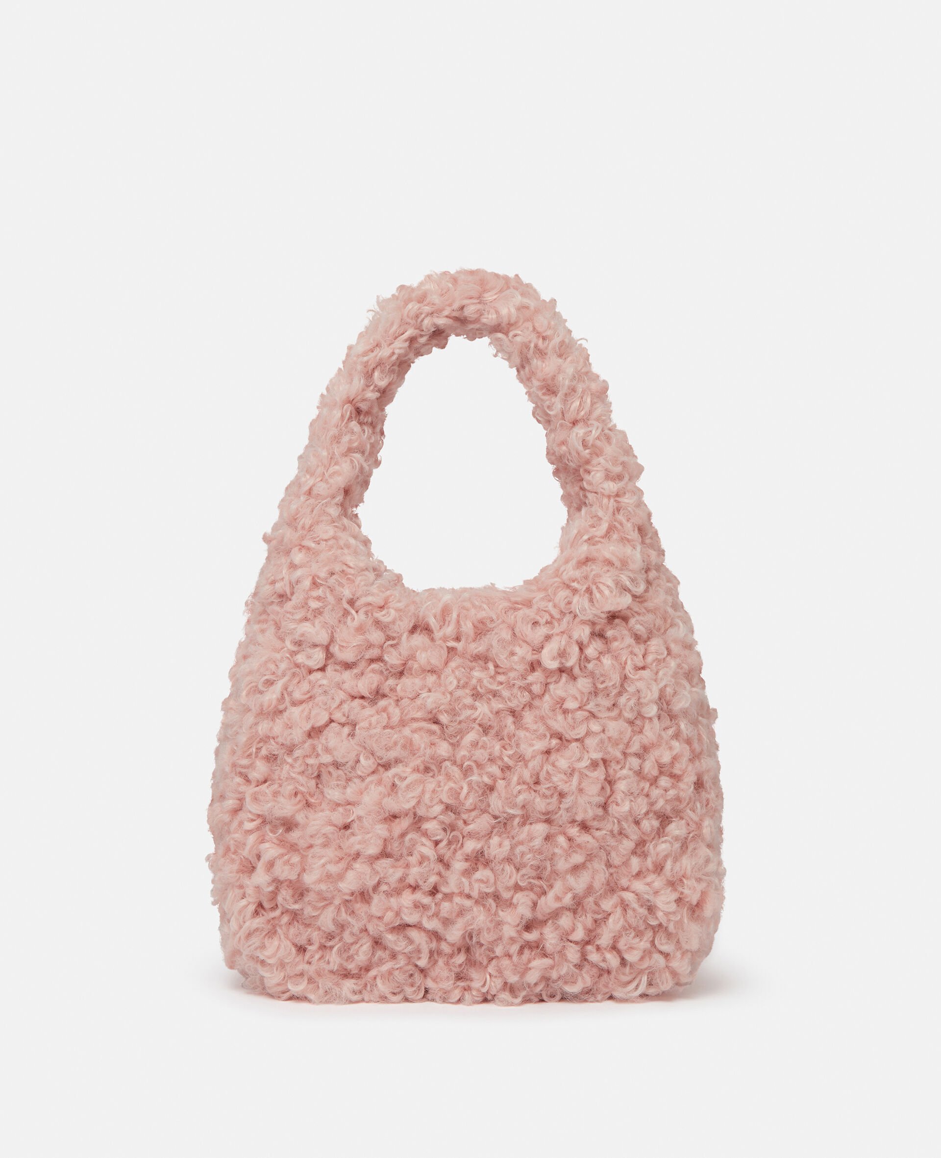 Logo Plush Teddy Hobo Small Tote Bag-Pink-large image number 3