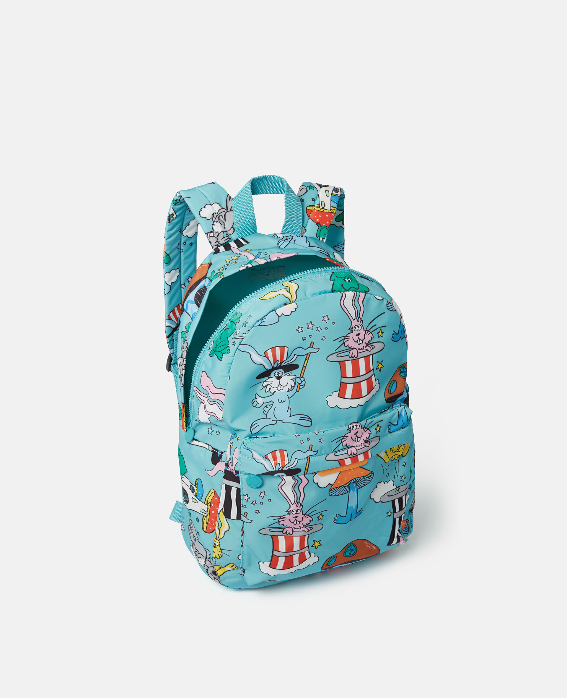 Magicians Bunny Print Backpack-Blue-large Magicians Bunny Print Backpack-Blue-large image number 3