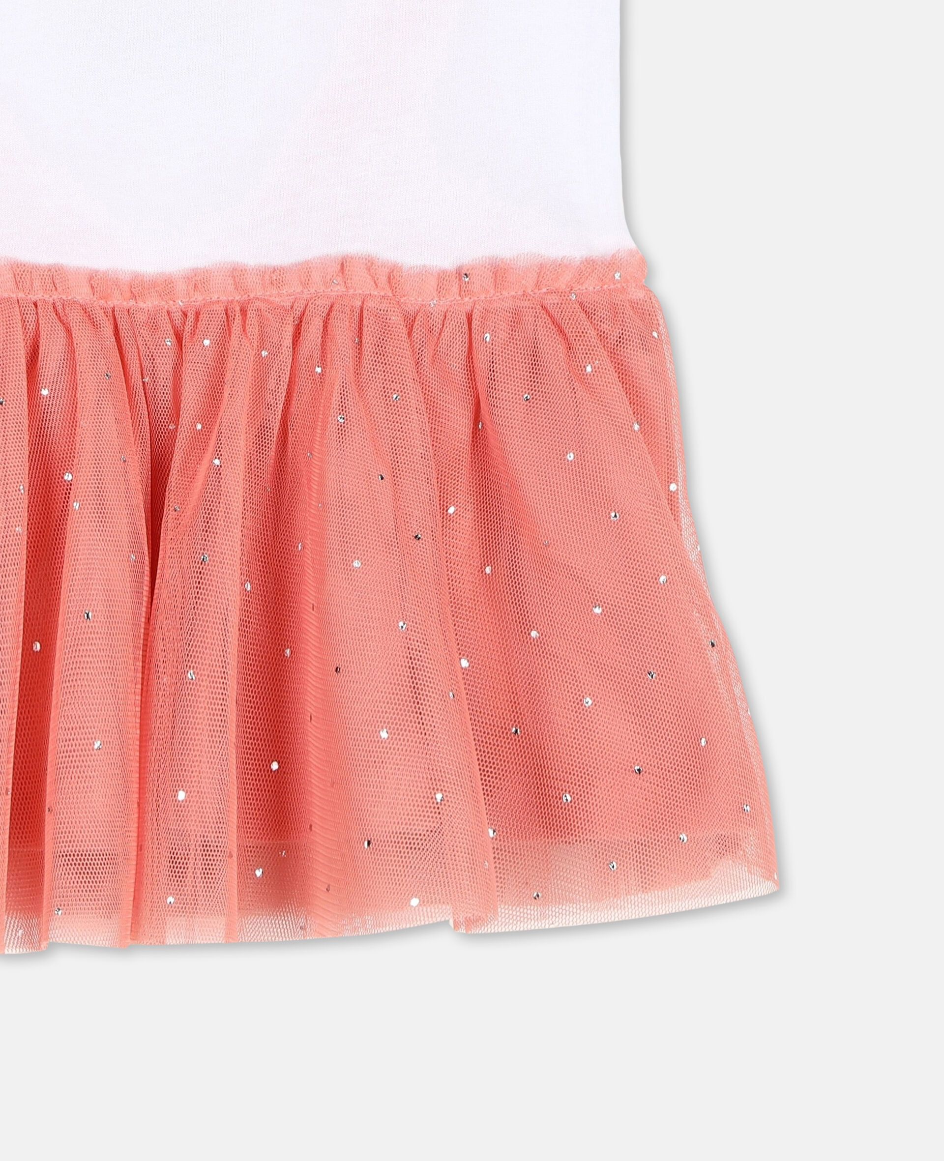 Kleid aus Jersey und Tüll mit Flamingo-Print-Weiß-large image number 2