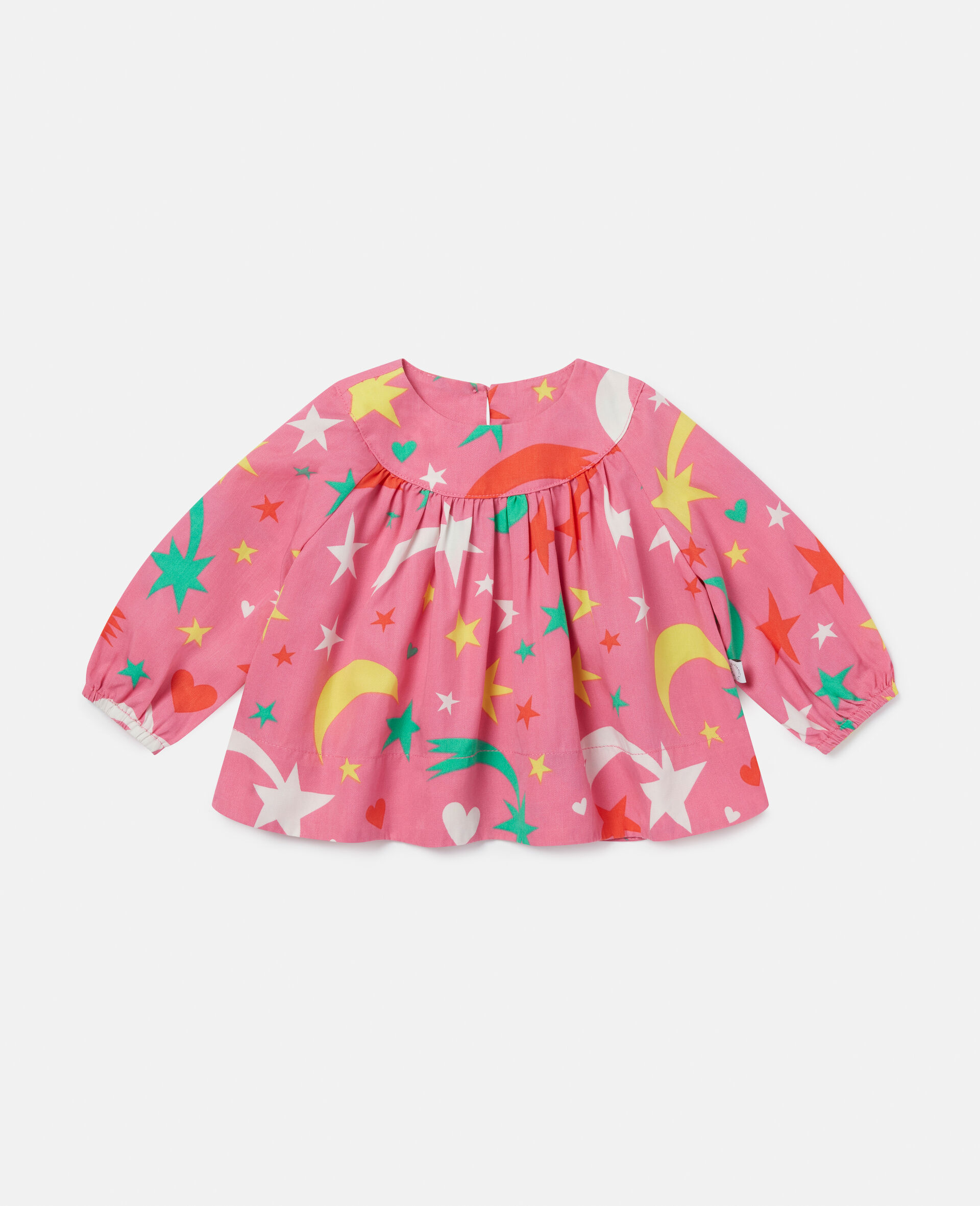 Shooting Star Print Twill Top-Pink-large