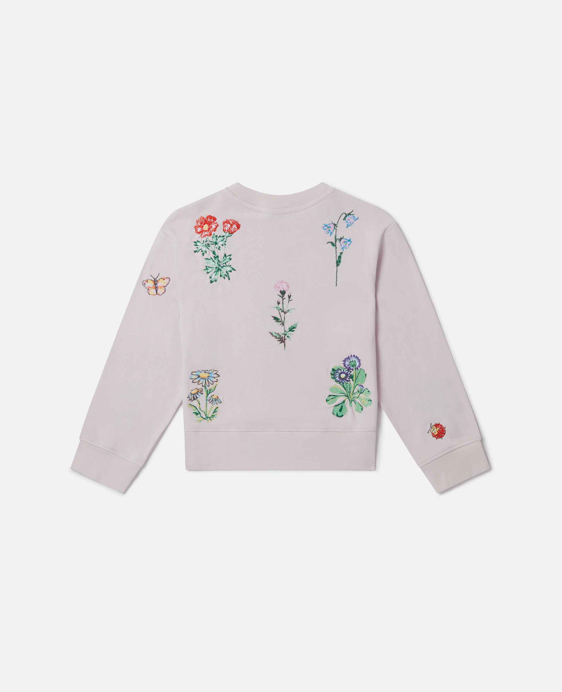 Flower Embroidered Sweatshirt-Purple-large image number 2