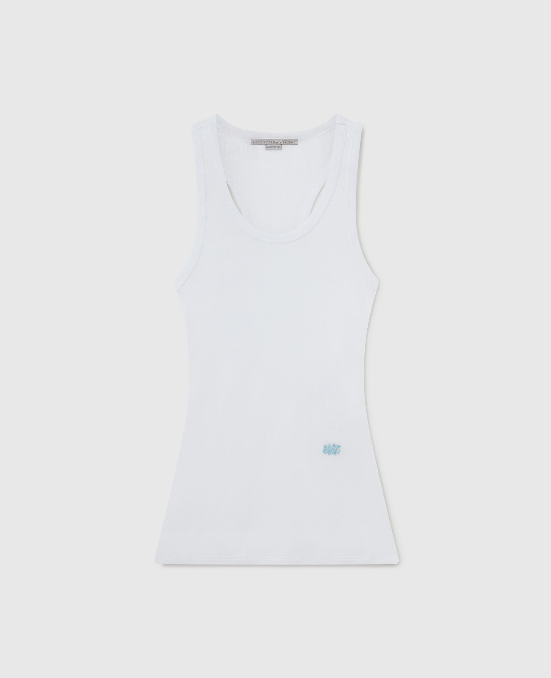 Ribbed Jersey Tank Top-White-medium