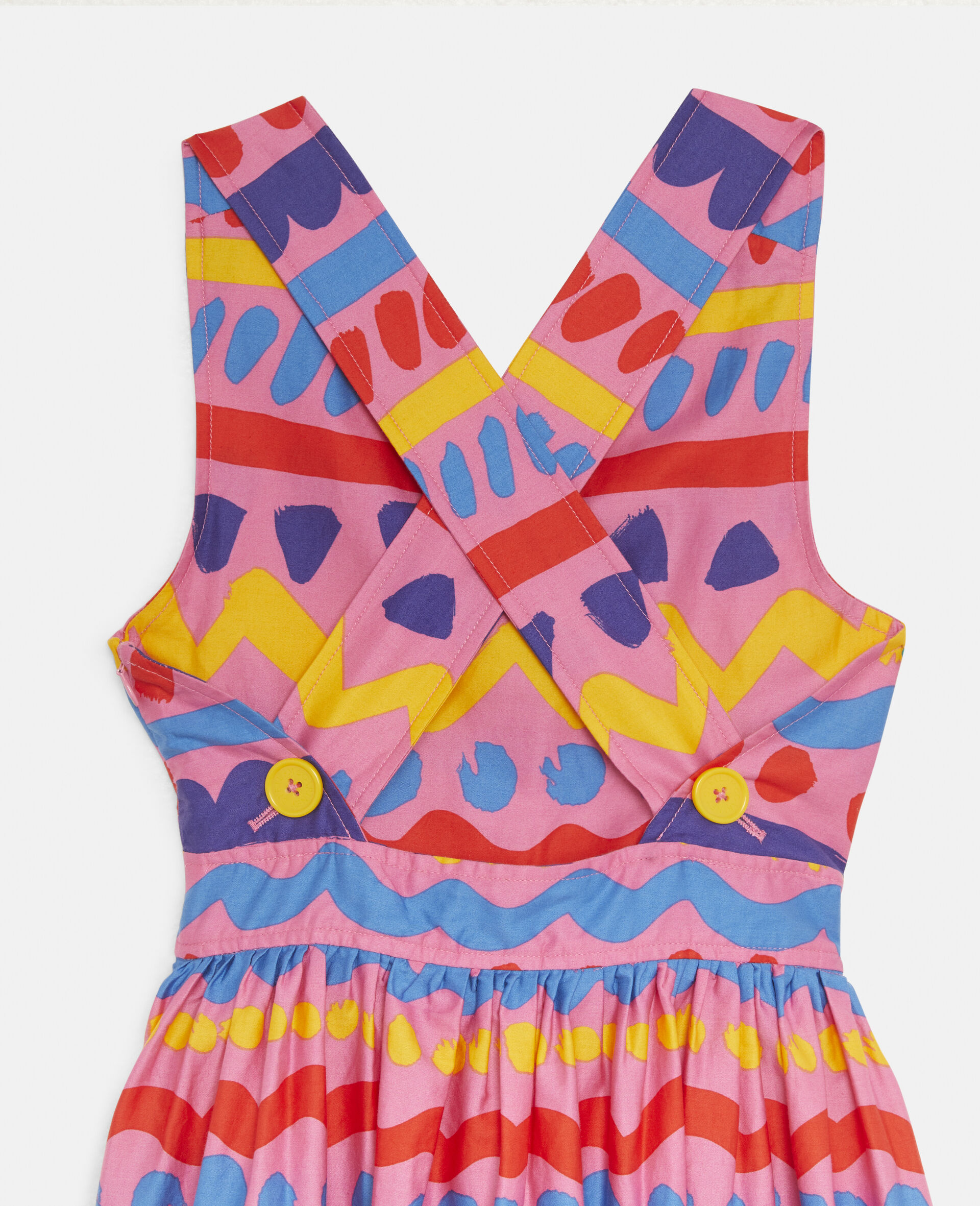 Striped Satin Cotton Dress-Multicolour-large image number 3