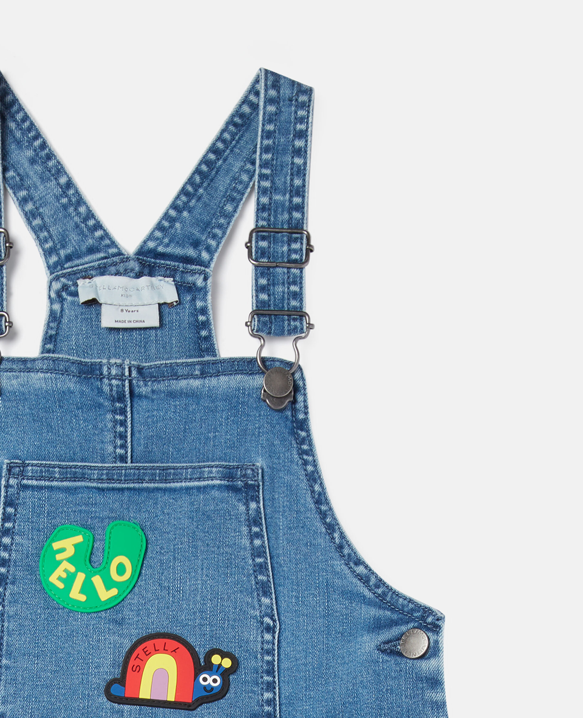 Denim Frill Dungarees-Blue-large image number 1