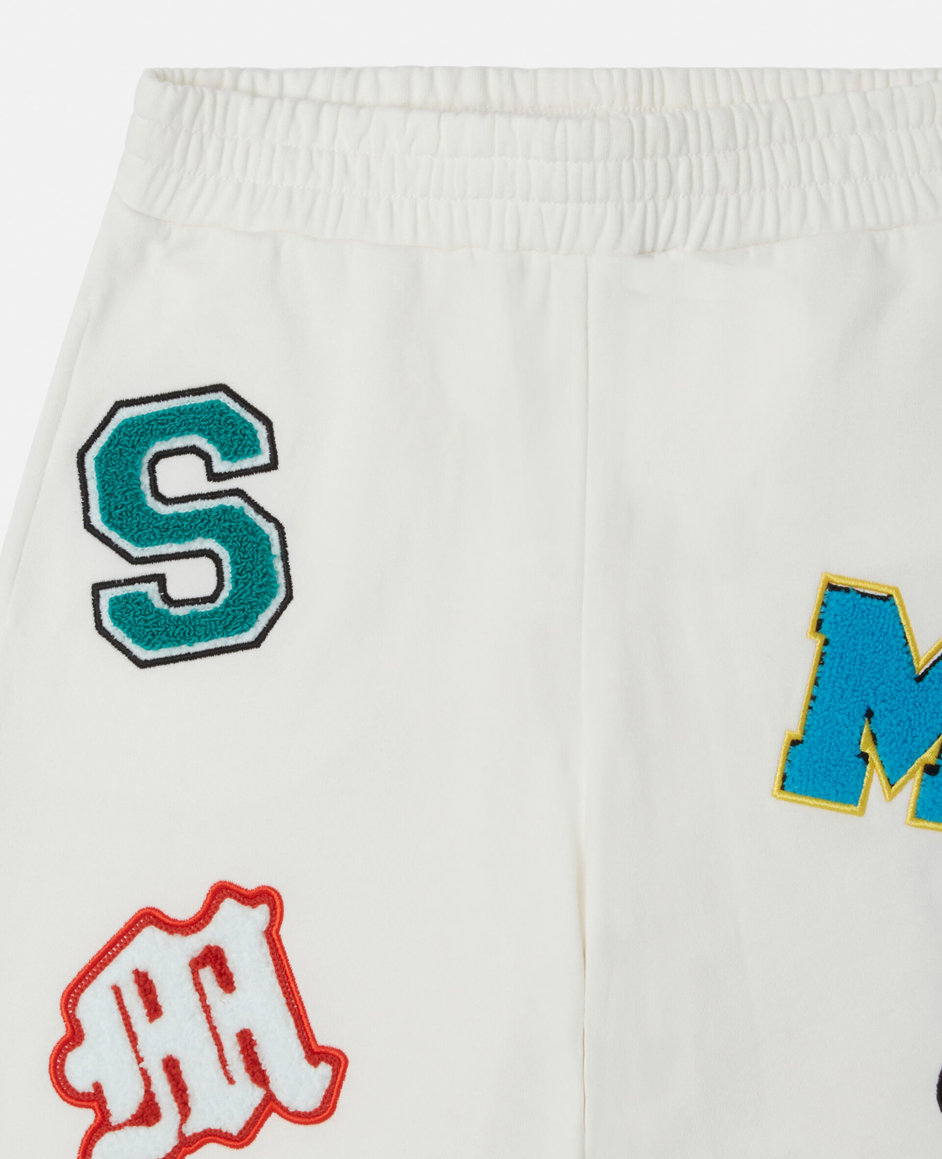 Brand Initials Embroidered Shorts-Cream-large image number 1