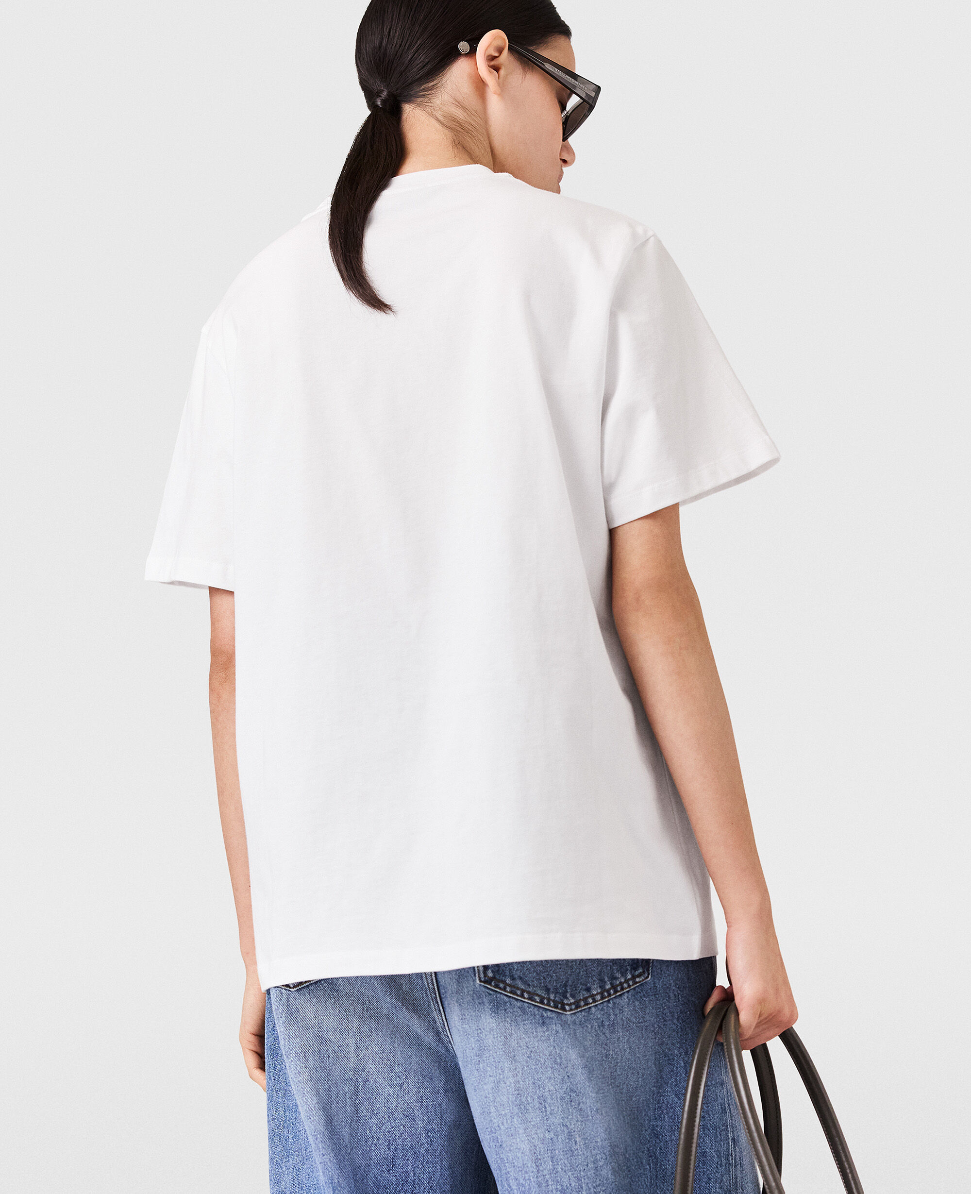 Women Pure White Logo Oversized Cotton T-Shirt | Stella