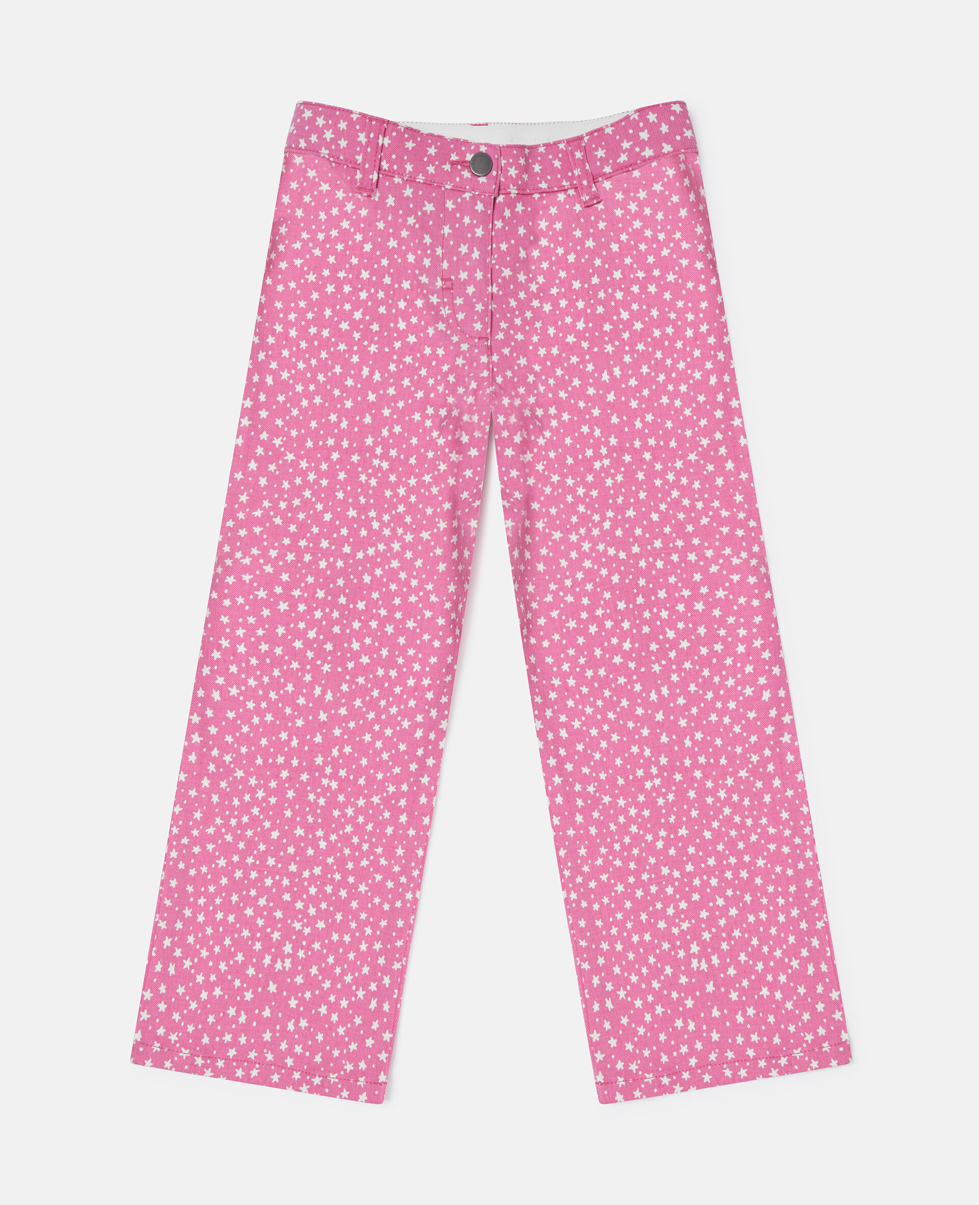 Star Print Straight-Leg Denim Jeans-Pink-medium