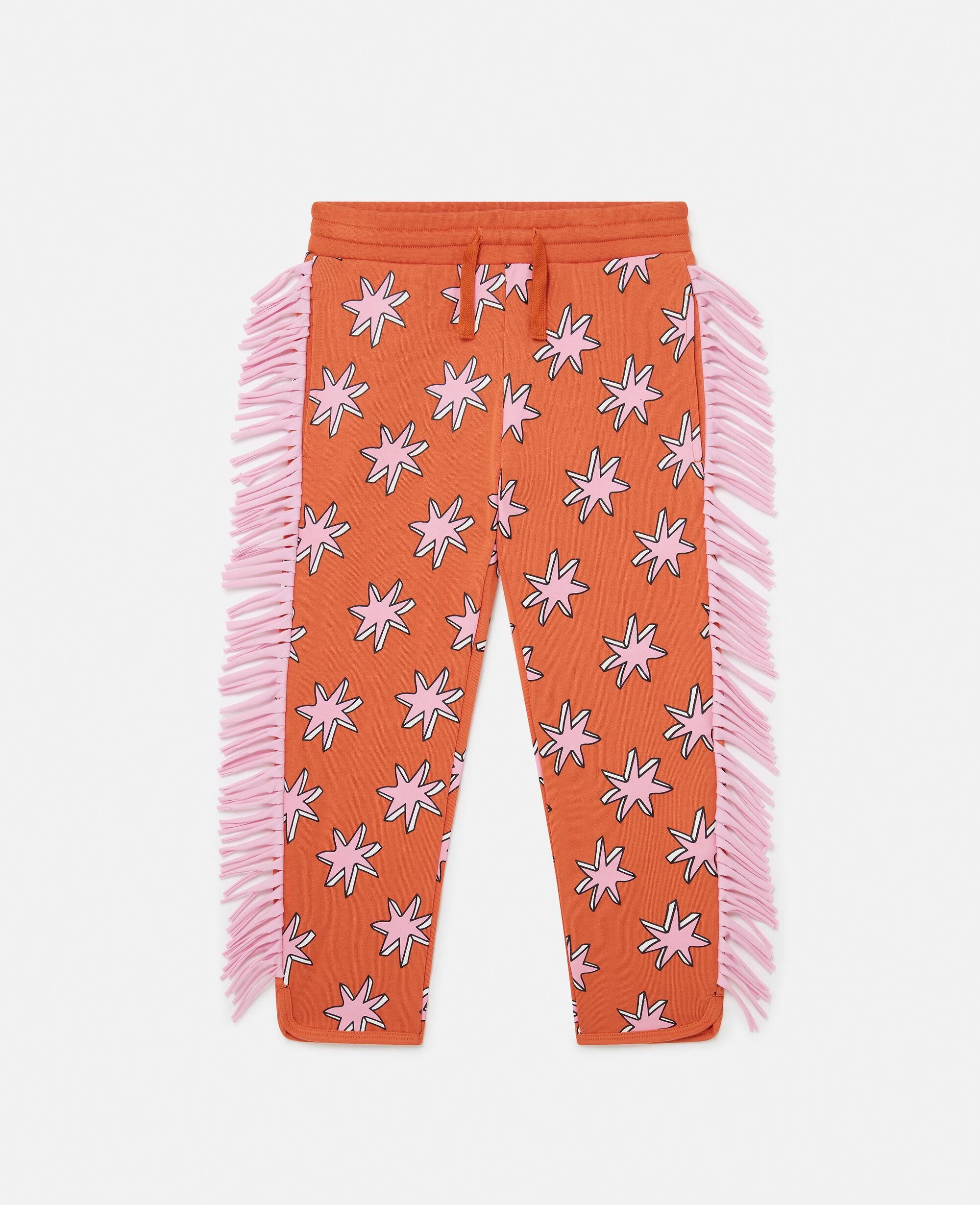 Women Orange and pink Bright Stars Fringe Sweatpants Stella McCartney US