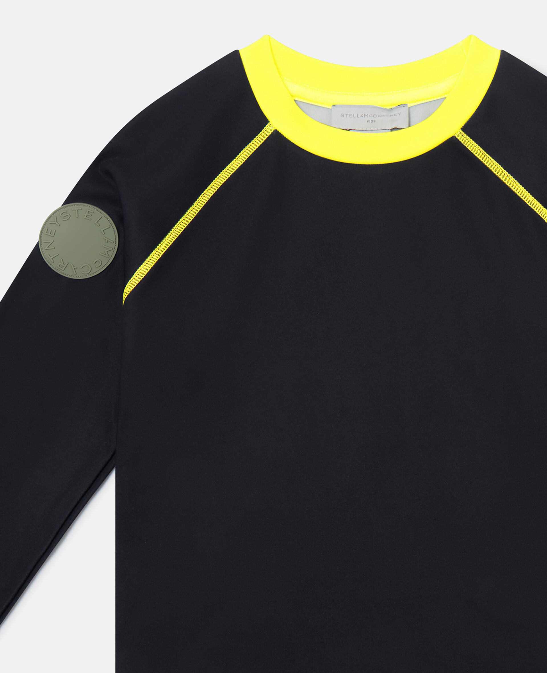 Contrast Trims Pajama Top-Black-medium